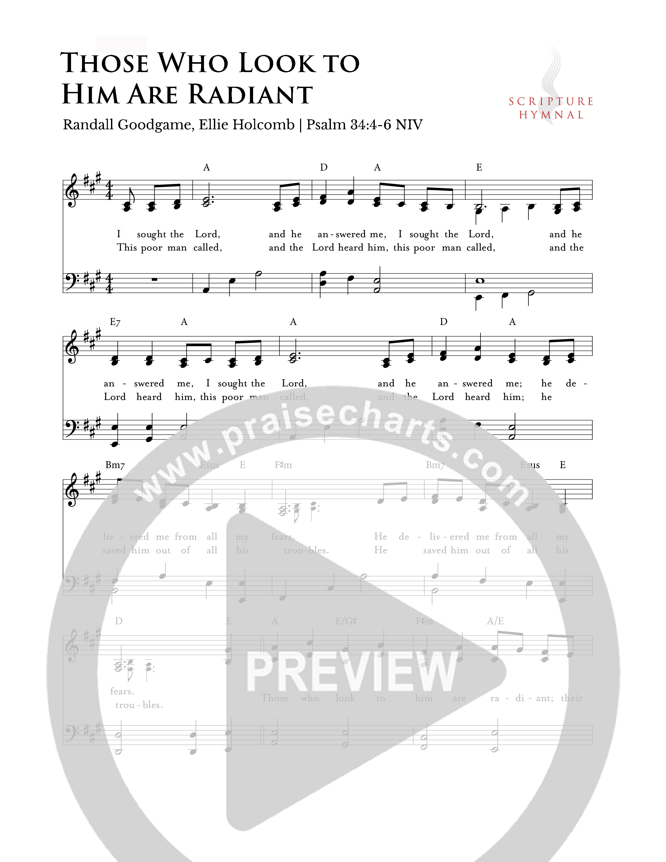 Those Who Look To Him Are Radiant Lead Sheet Melody (Scripture Hymnal)