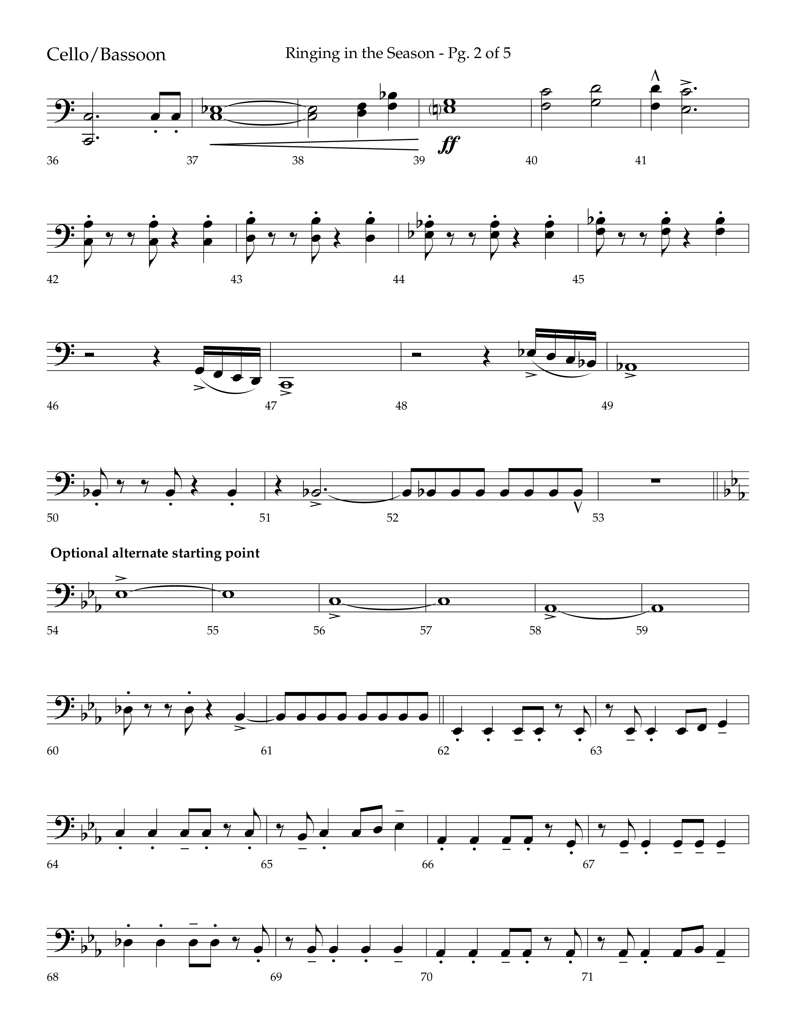 Ringing in the Season (with Ring All the Bells) (Choral Anthem SATB) Cello (Lifeway Choral / Arr. Bradley Knight)