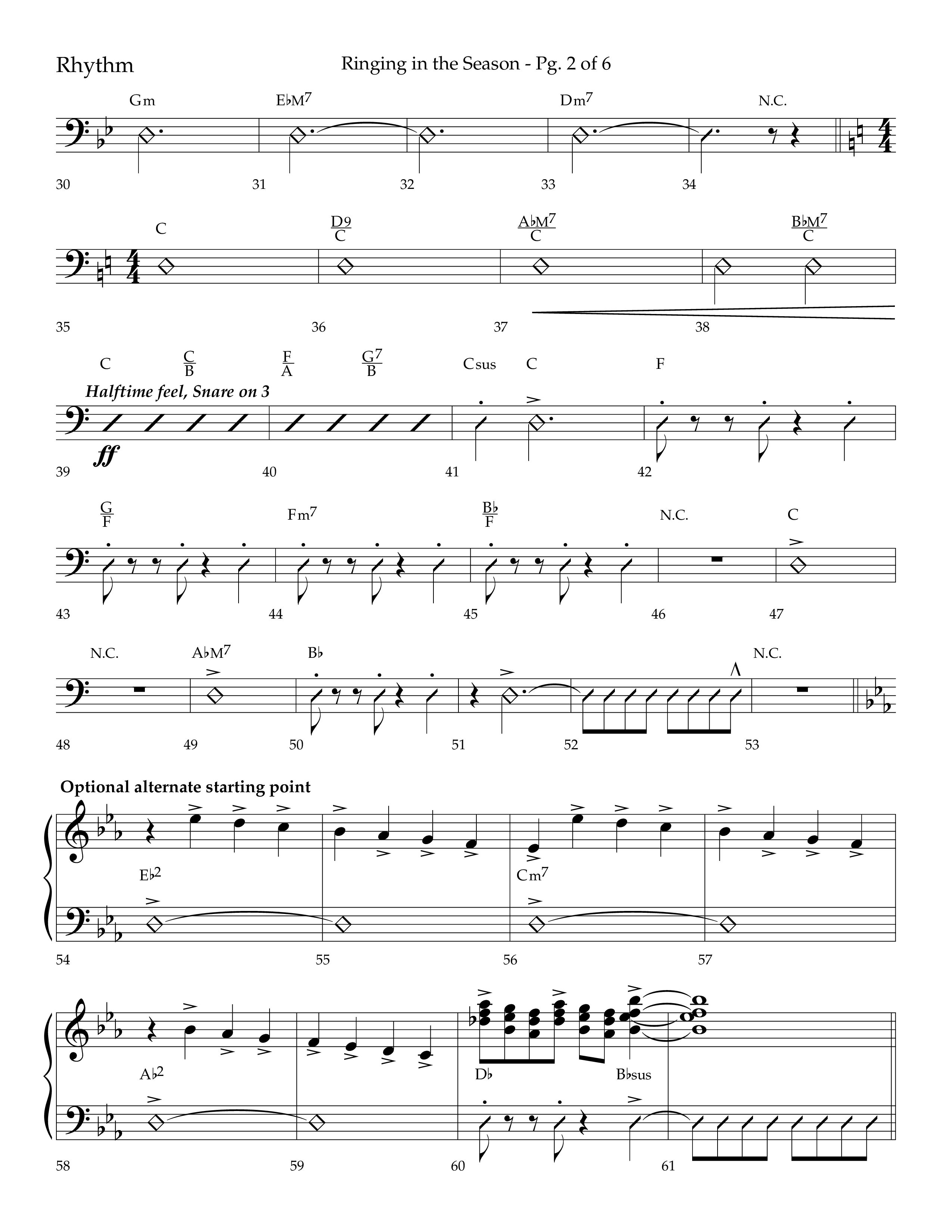 Ringing in the Season (with Ring All the Bells) (Choral Anthem SATB) Rhythm Chart (Lifeway Choral / Arr. Bradley Knight)