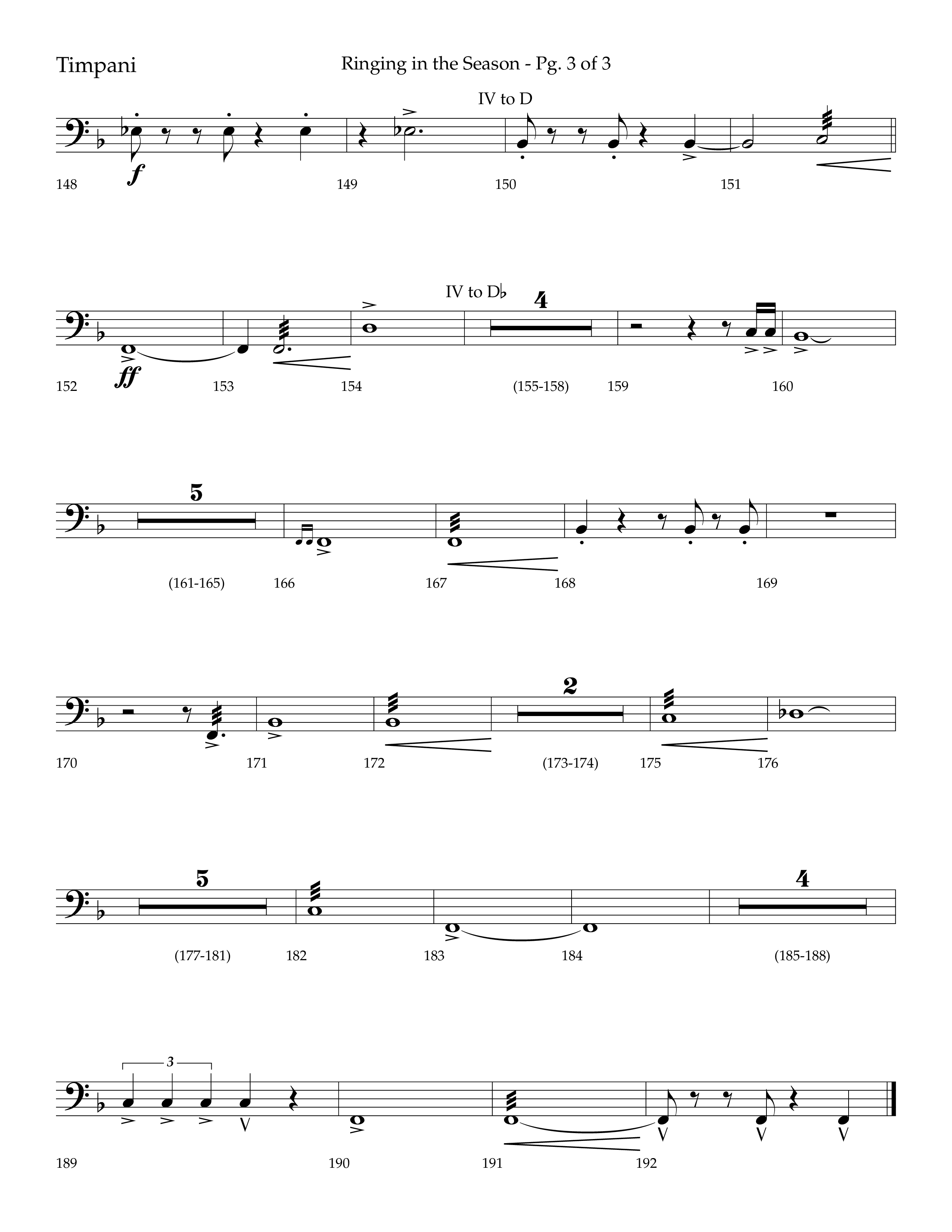 Ringing in the Season (with Ring All the Bells) (Choral Anthem SATB) Timpani (Lifeway Choral / Arr. Bradley Knight)