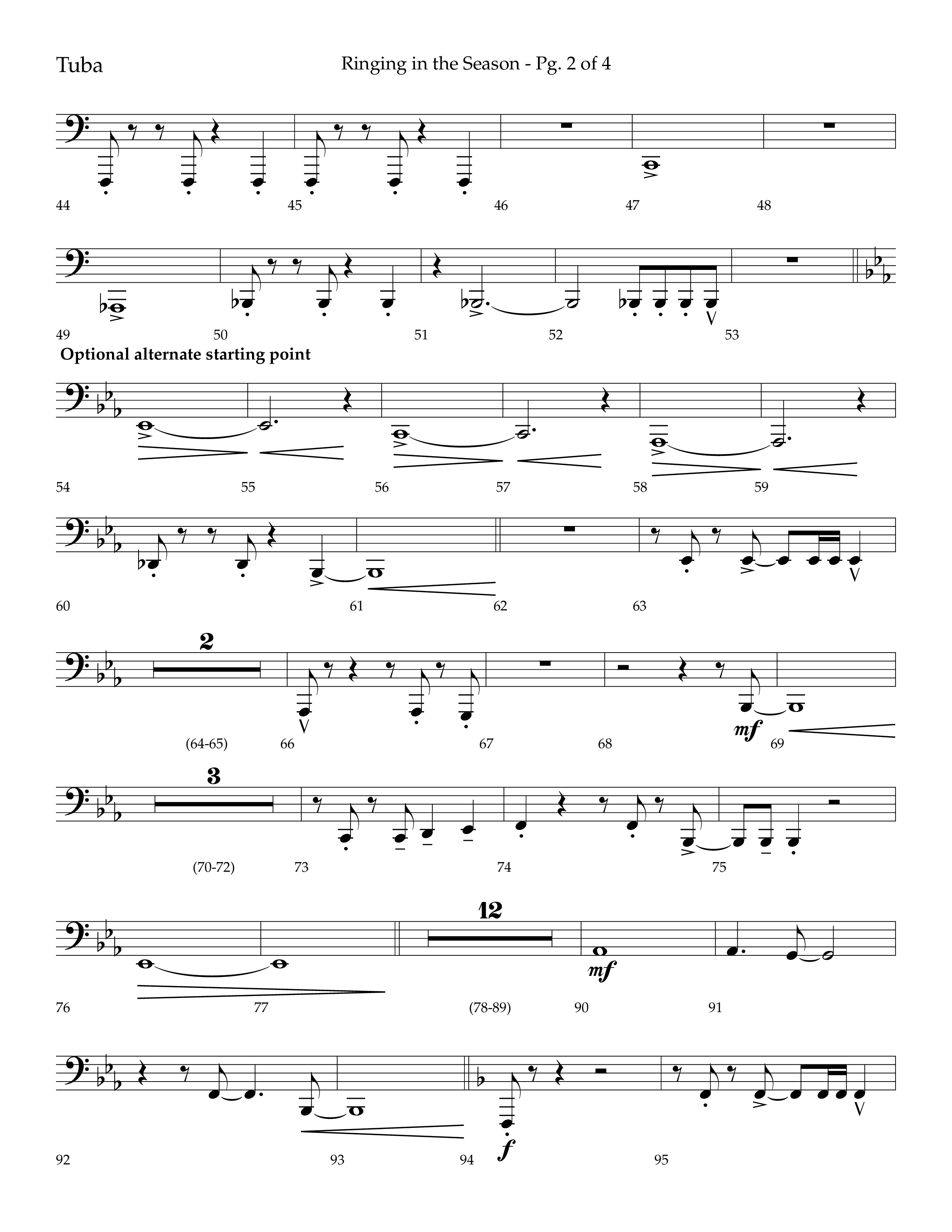 Ringing in the Season (with Ring All the Bells) (Choral Anthem SATB) Tuba (Lifeway Choral / Arr. Bradley Knight)