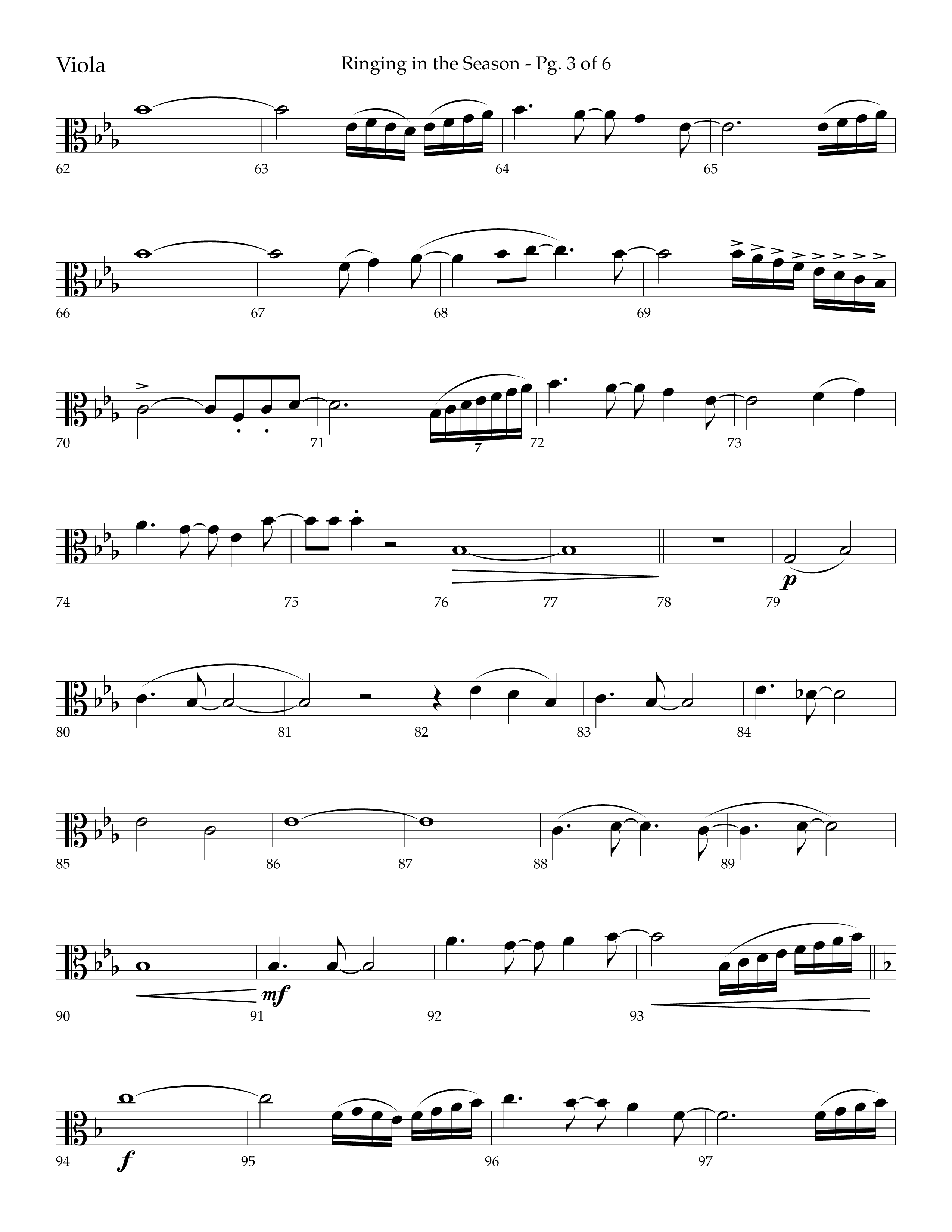 Ringing in the Season (with Ring All the Bells) (Choral Anthem SATB) Viola (Lifeway Choral / Arr. Bradley Knight)