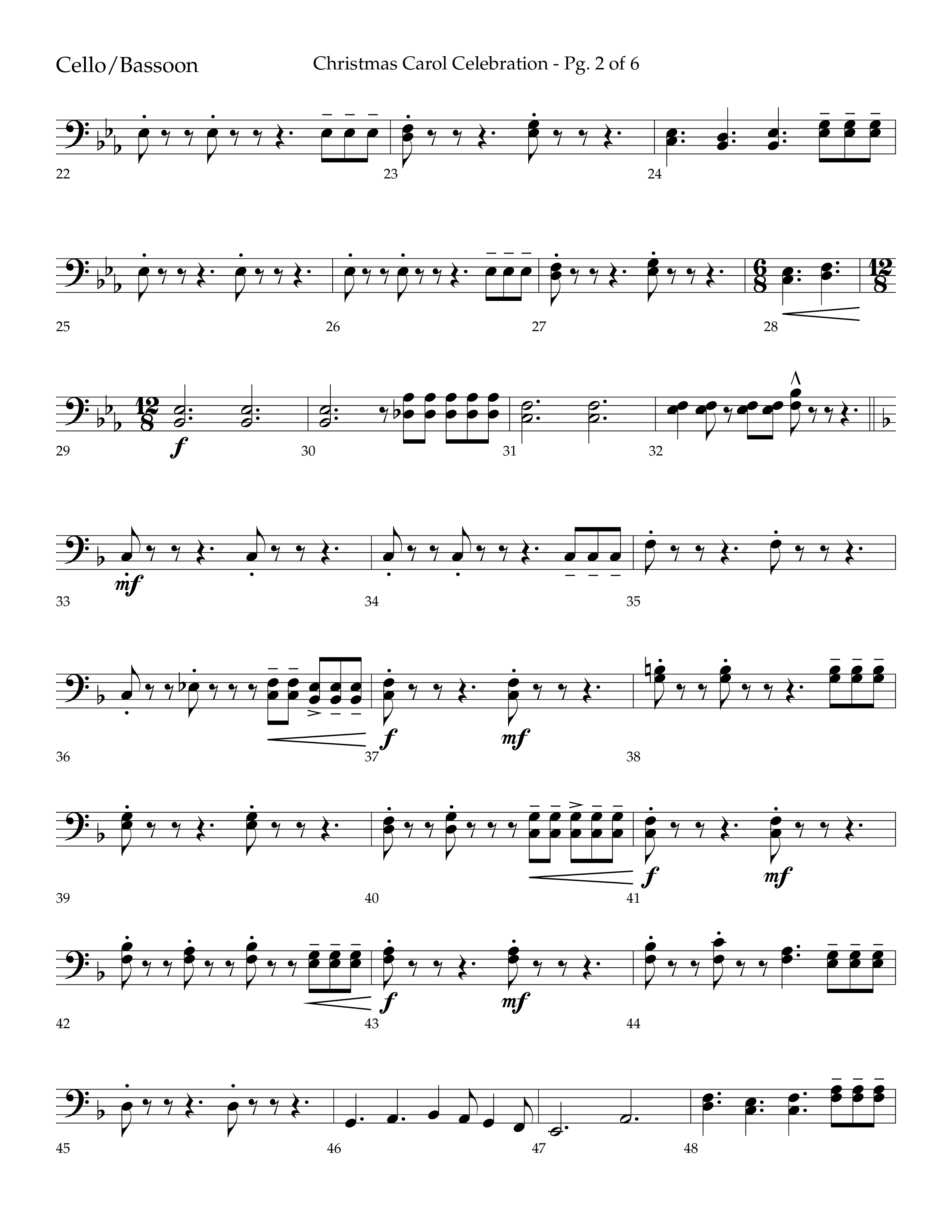 Christmas Carol Celebration (Choral Anthem SATB) Cello (Lifeway Choral / Arr. Bradley Knight)