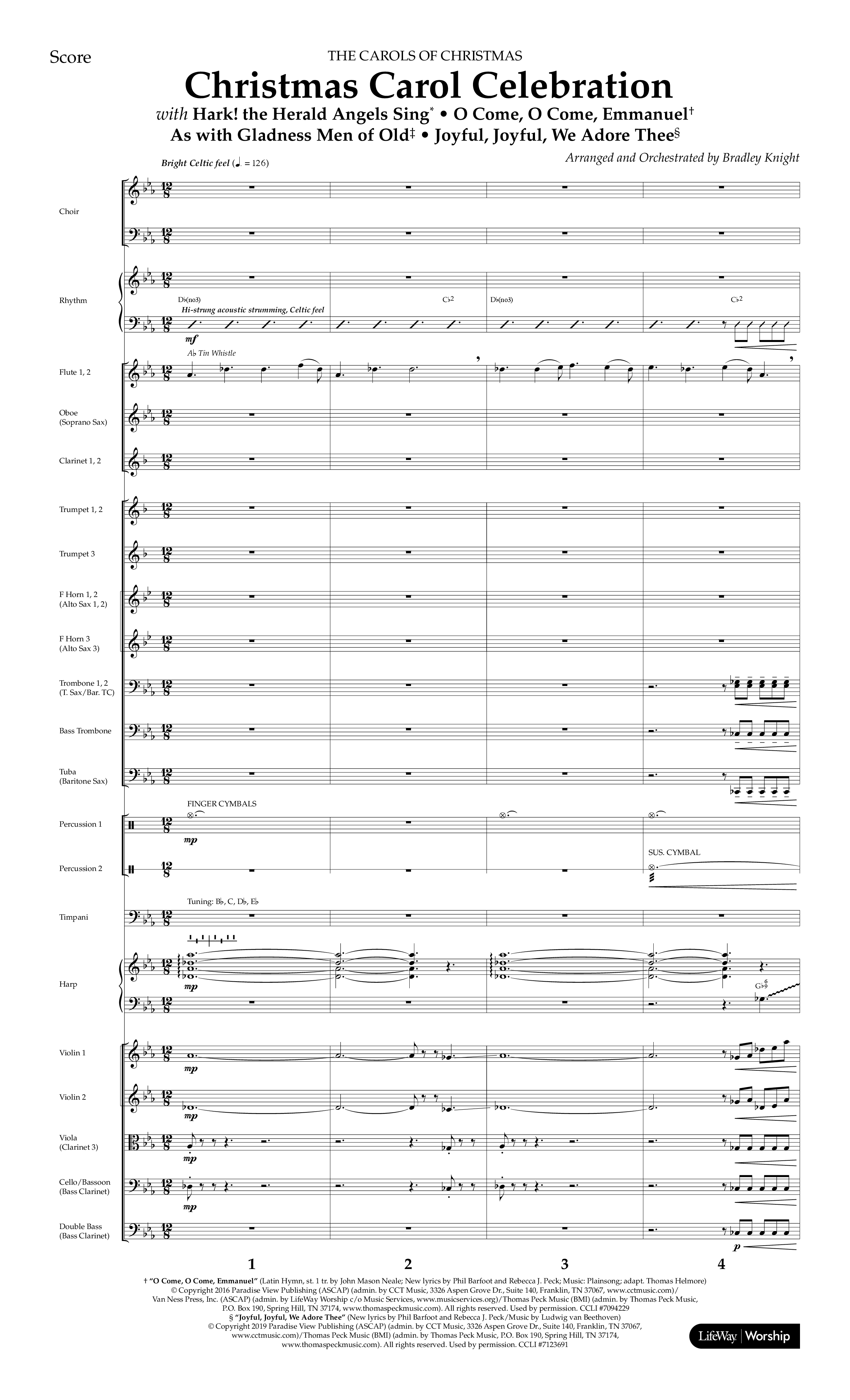 Christmas Carol Celebration (Choral Anthem SATB) Orchestration (Lifeway Choral / Arr. Bradley Knight)