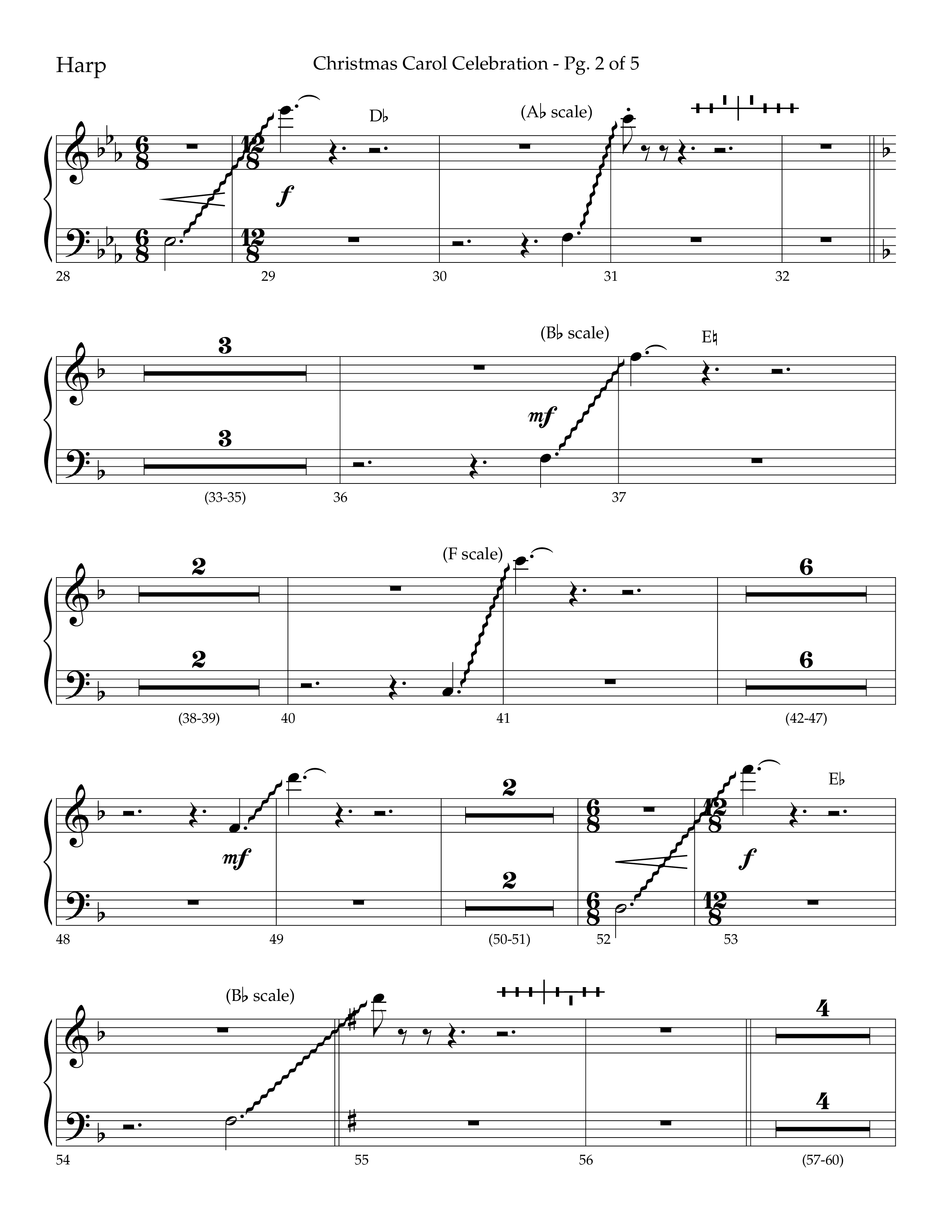 Christmas Carol Celebration (Choral Anthem SATB) Harp (Lifeway Choral / Arr. Bradley Knight)