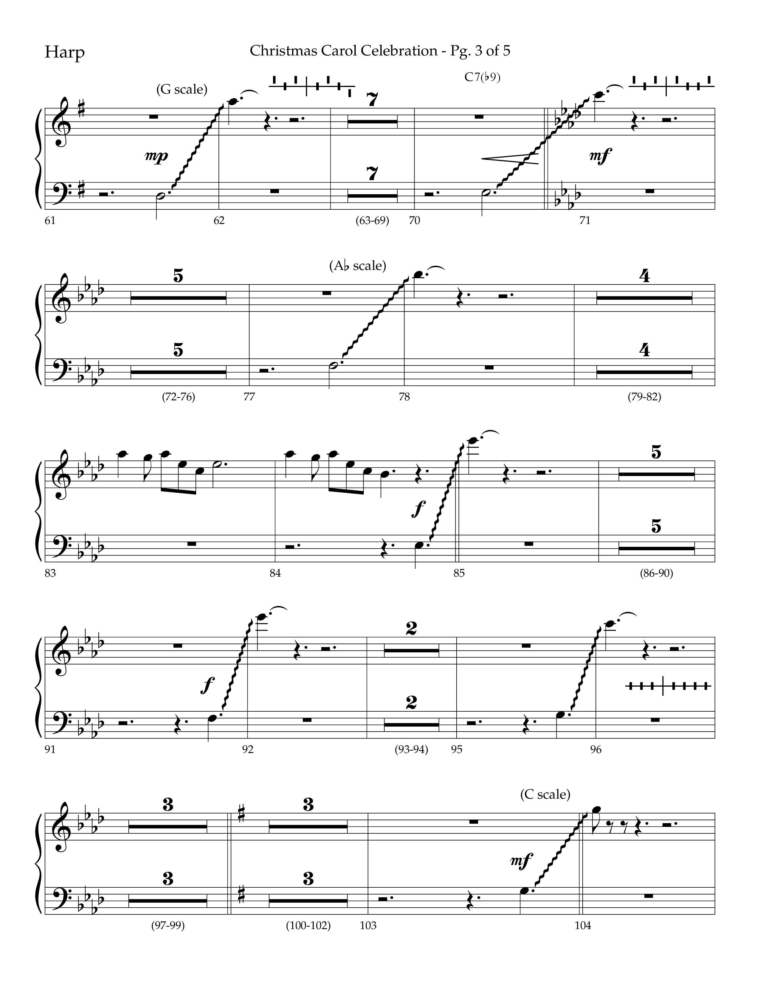 Christmas Carol Celebration (Choral Anthem SATB) Harp (Lifeway Choral / Arr. Bradley Knight)