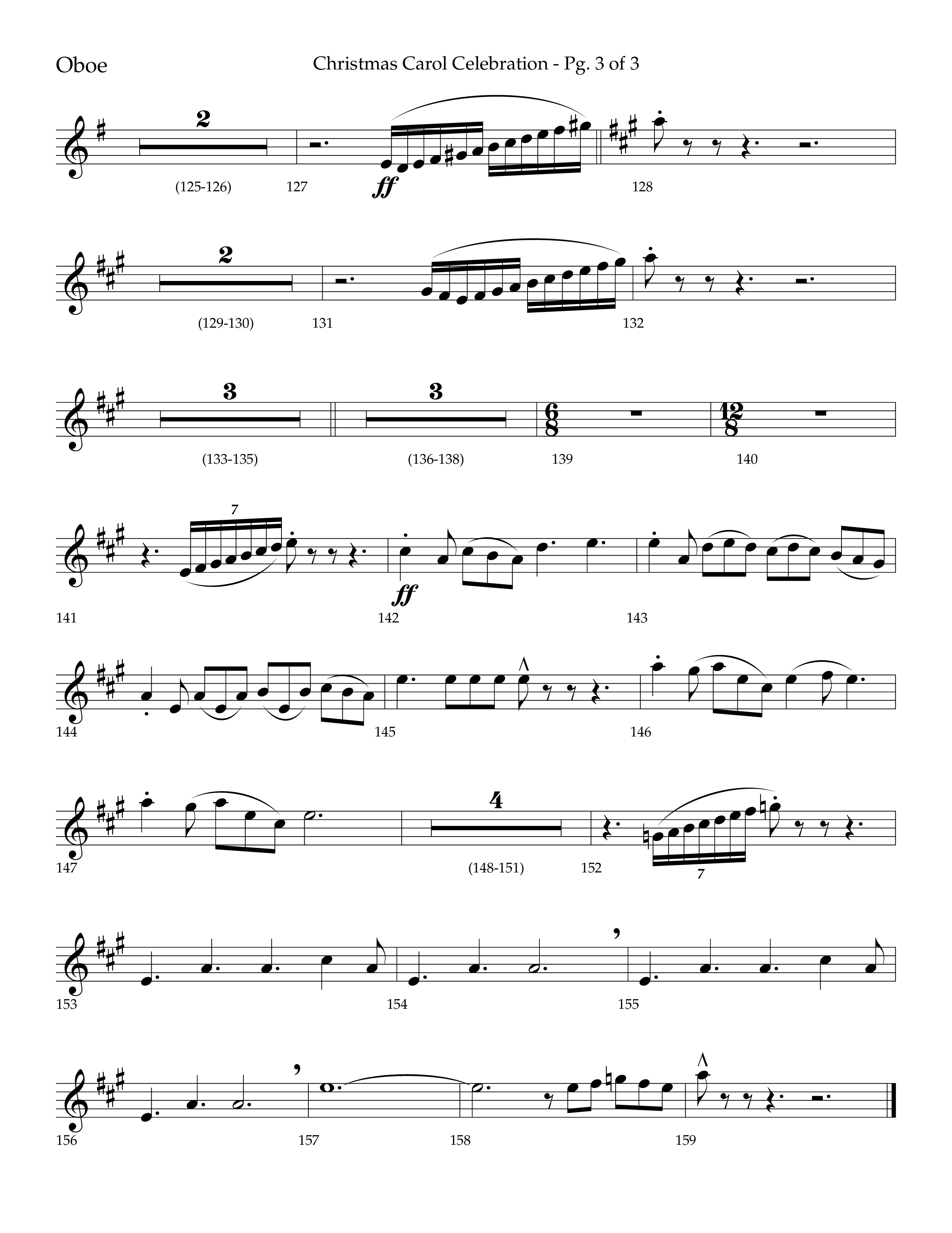 Christmas Carol Celebration (Choral Anthem SATB) Oboe (Lifeway Choral / Arr. Bradley Knight)