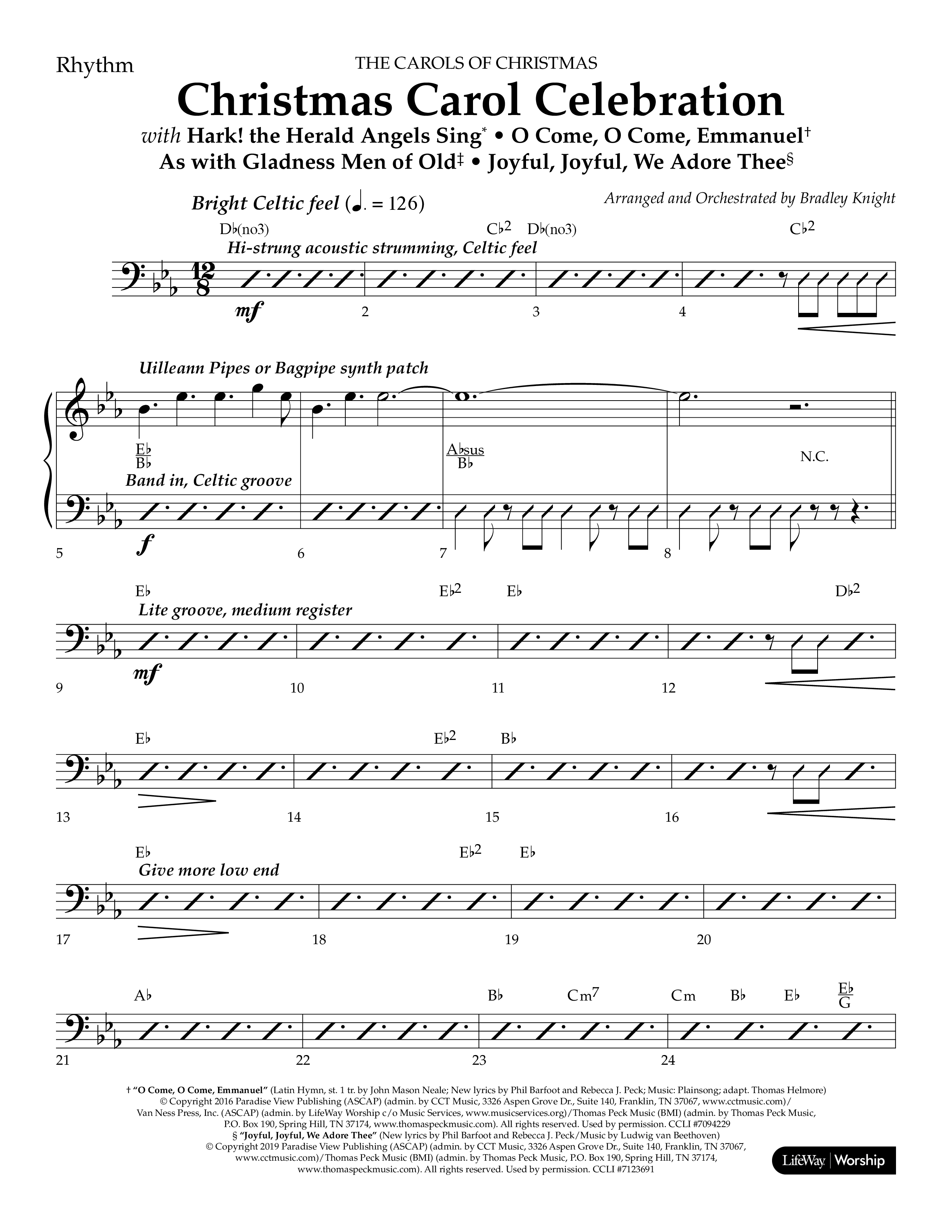 Christmas Carol Celebration (Choral Anthem SATB) Lead Melody & Rhythm (Lifeway Choral / Arr. Bradley Knight)