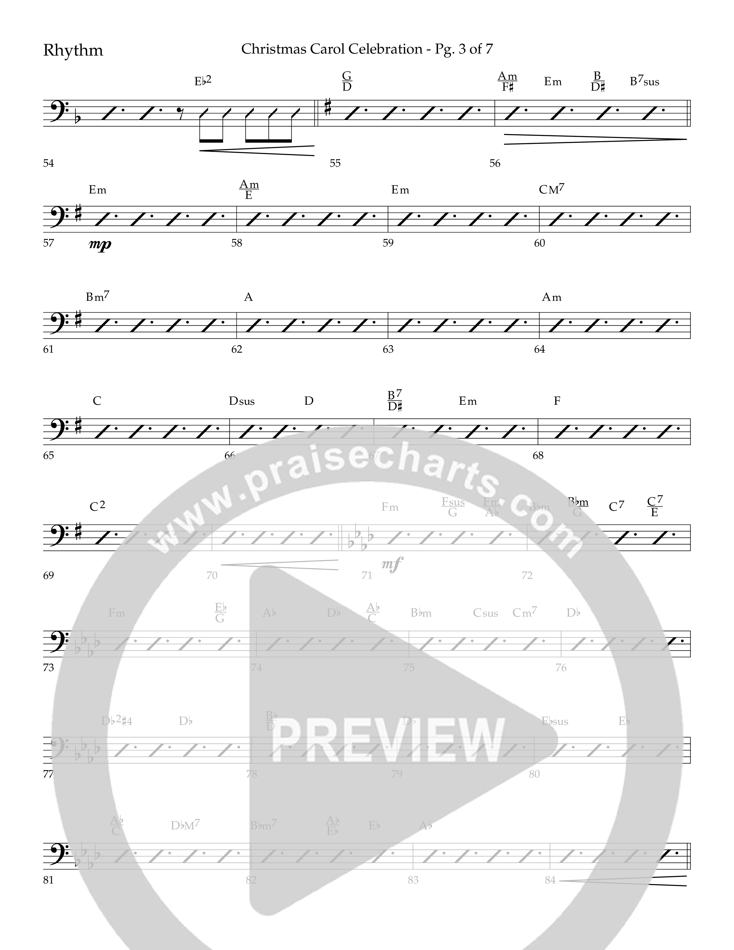 Christmas Carol Celebration (Choral Anthem SATB) Lead Melody & Rhythm (Lifeway Choral / Arr. Bradley Knight)