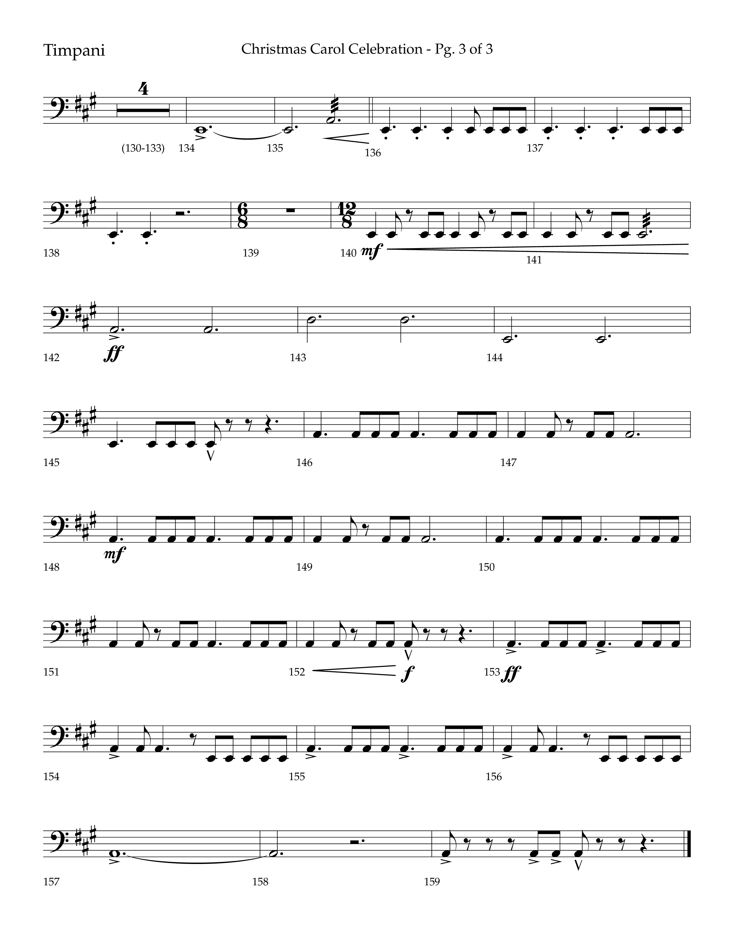 Christmas Carol Celebration (Choral Anthem SATB) Timpani (Lifeway Choral / Arr. Bradley Knight)