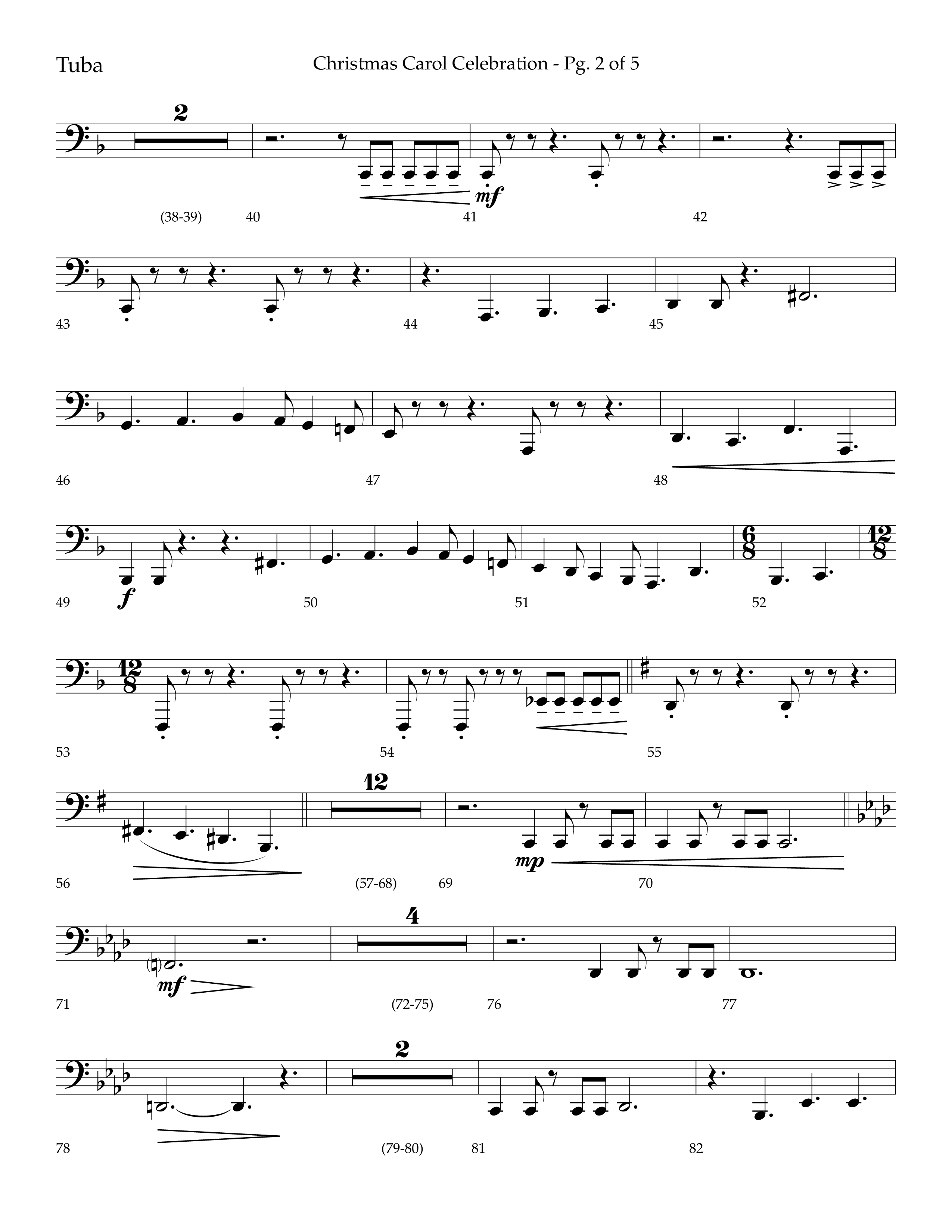 Christmas Carol Celebration (Choral Anthem SATB) Tuba (Lifeway Choral / Arr. Bradley Knight)