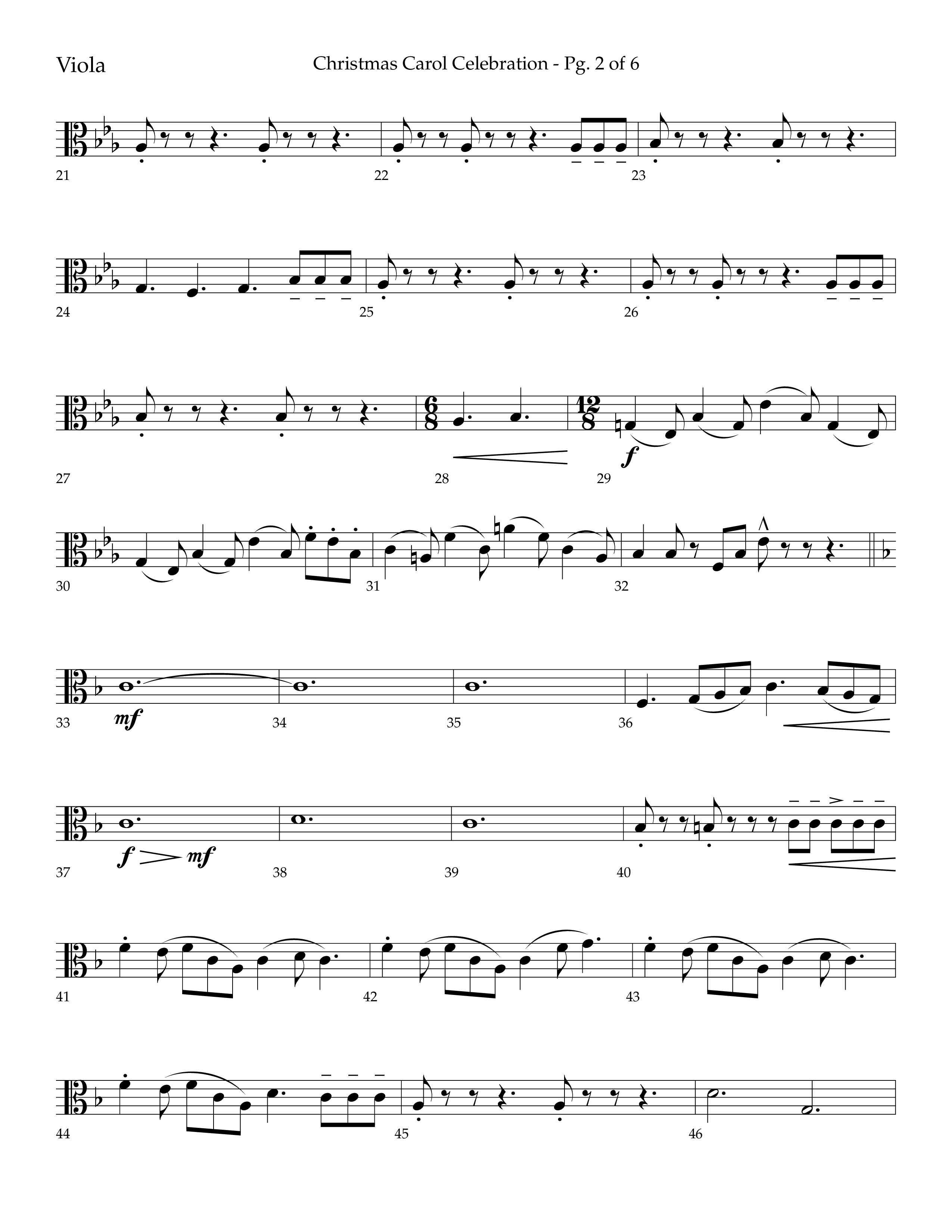 Christmas Carol Celebration (Choral Anthem SATB) Viola (Lifeway Choral / Arr. Bradley Knight)