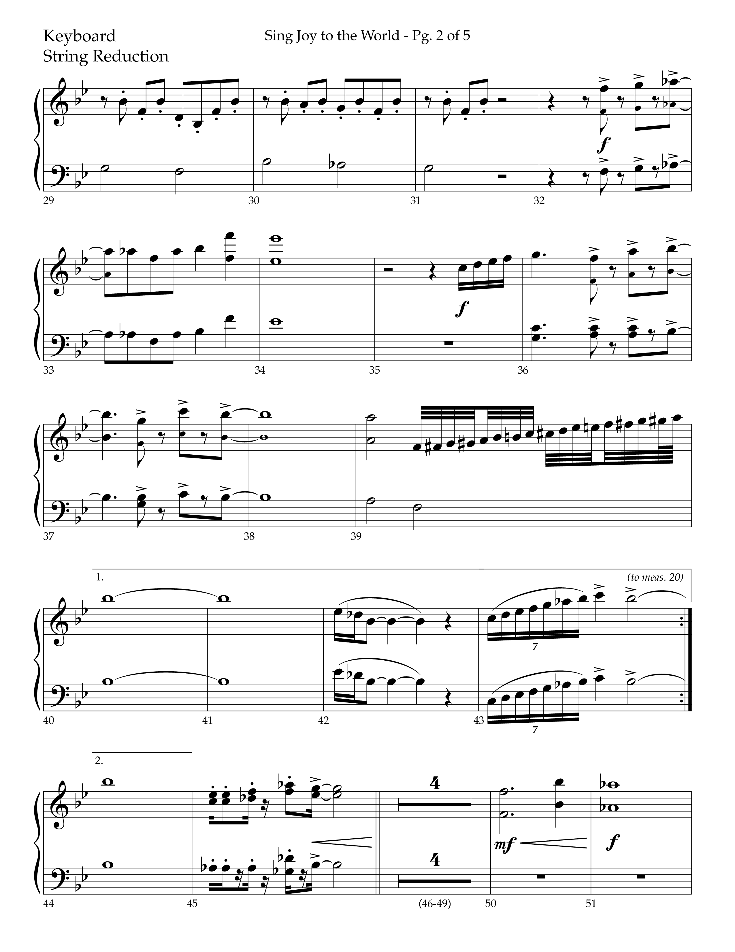 Sing Joy To The World (Choral Anthem SATB) String Reduction (Lifeway Choral / Arr. Trey Ivey)