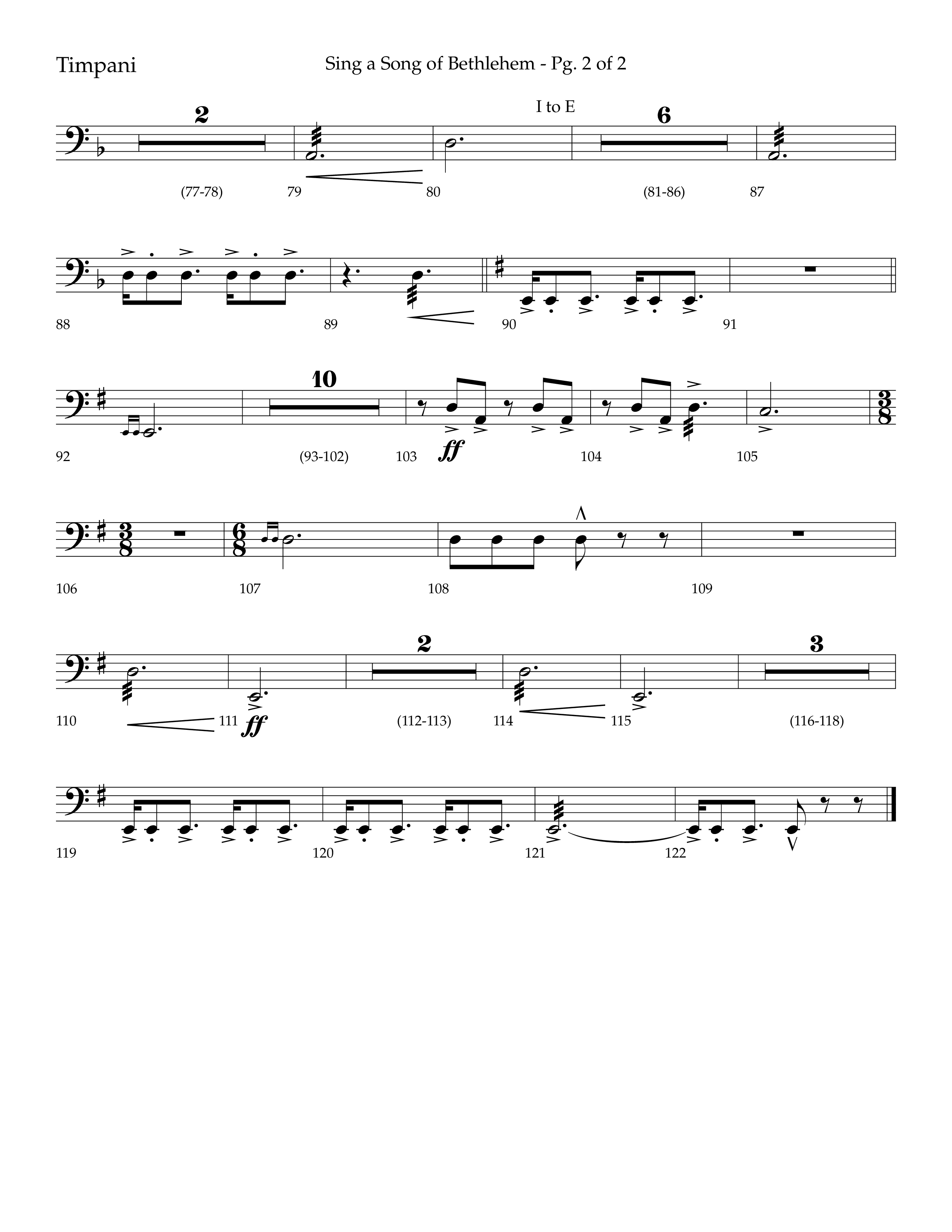 Sing a Song of Bethlehem (Choral Anthem SATB) Timpani (Lifeway Choral / Arr. Bradley Knight)