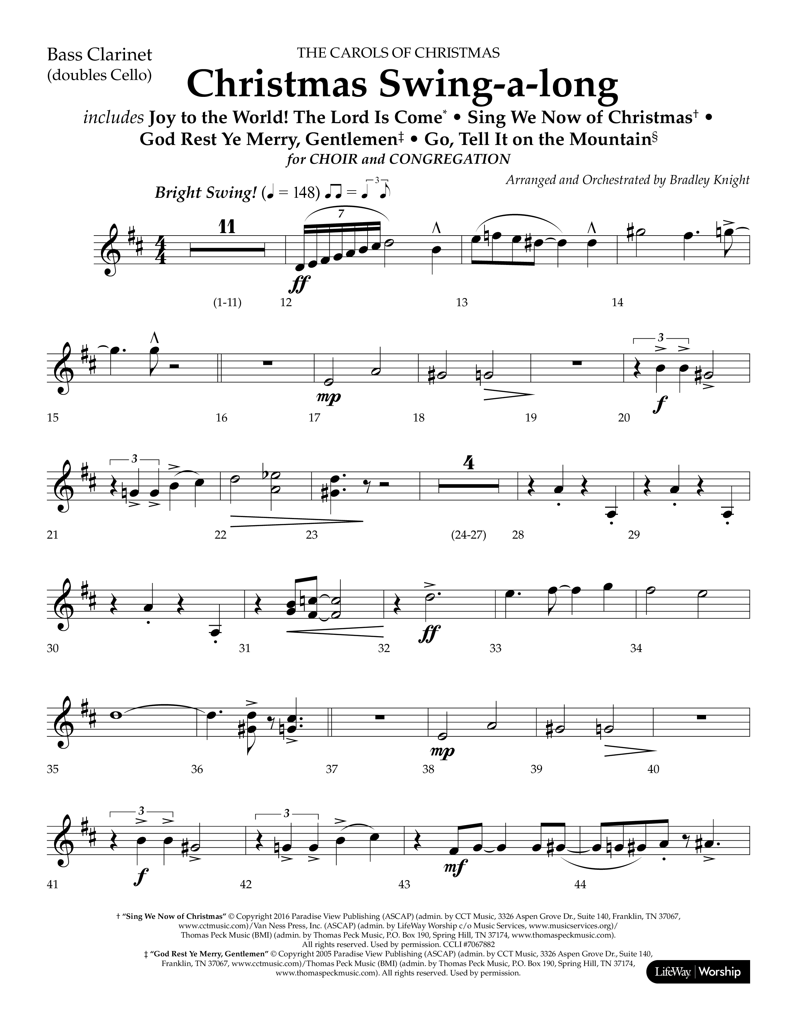 Christmas Swing-A-Long (Choral Anthem SATB) Bass Clarinet (Lifeway Choral / Arr. Bradley Knight)