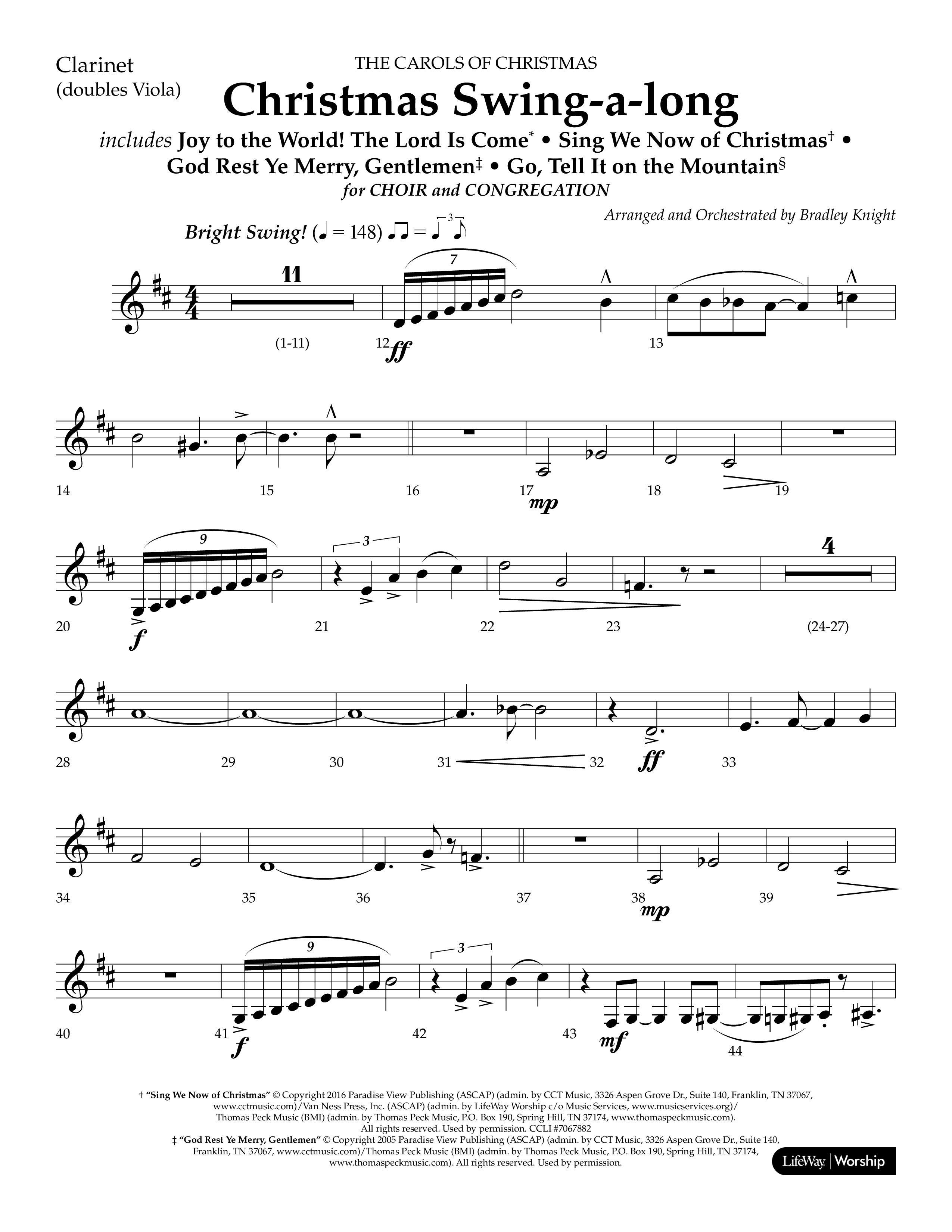 Christmas Swing-A-Long (Choral Anthem SATB) Clarinet (Lifeway Choral / Arr. Bradley Knight)