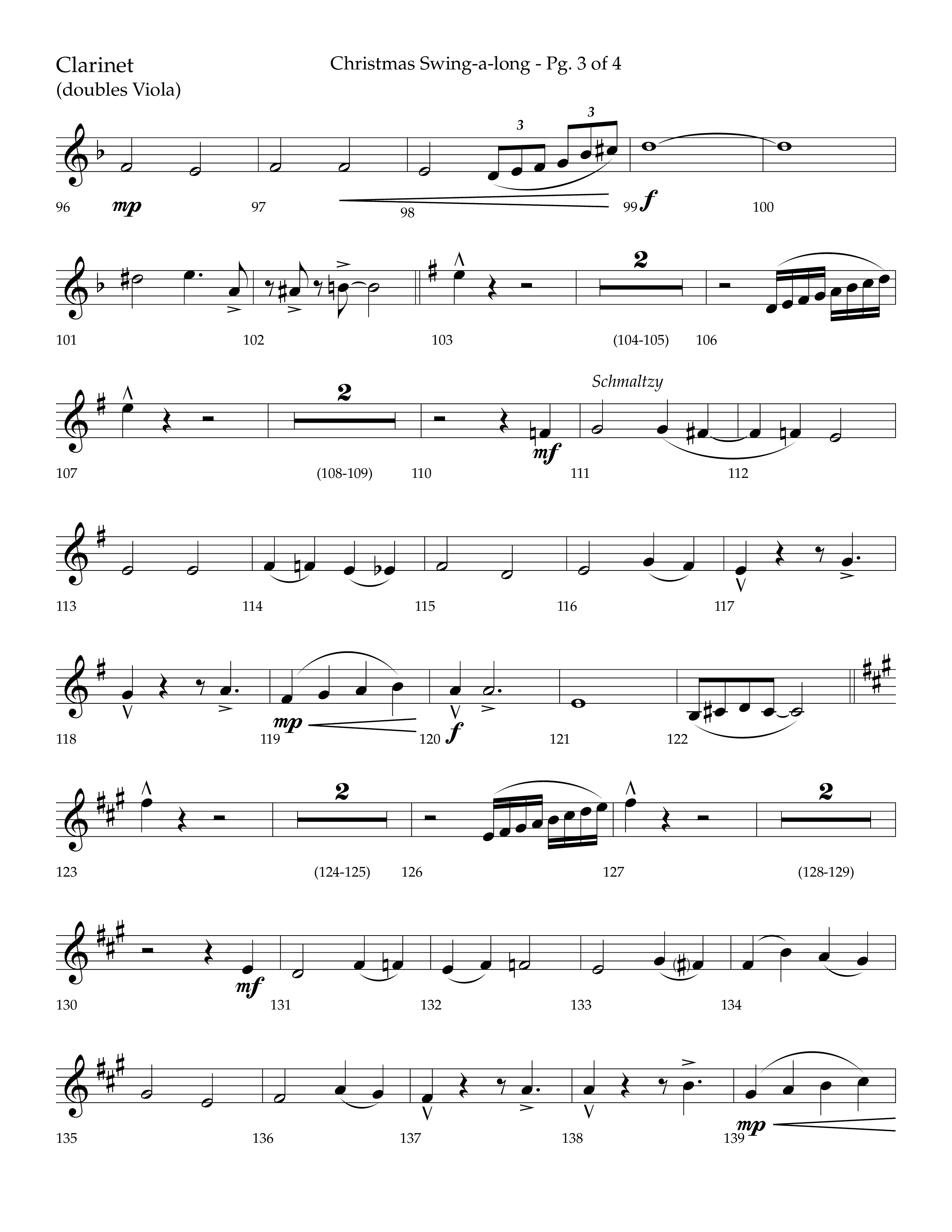 Christmas Swing-A-Long (Choral Anthem SATB) Clarinet (Lifeway Choral / Arr. Bradley Knight)