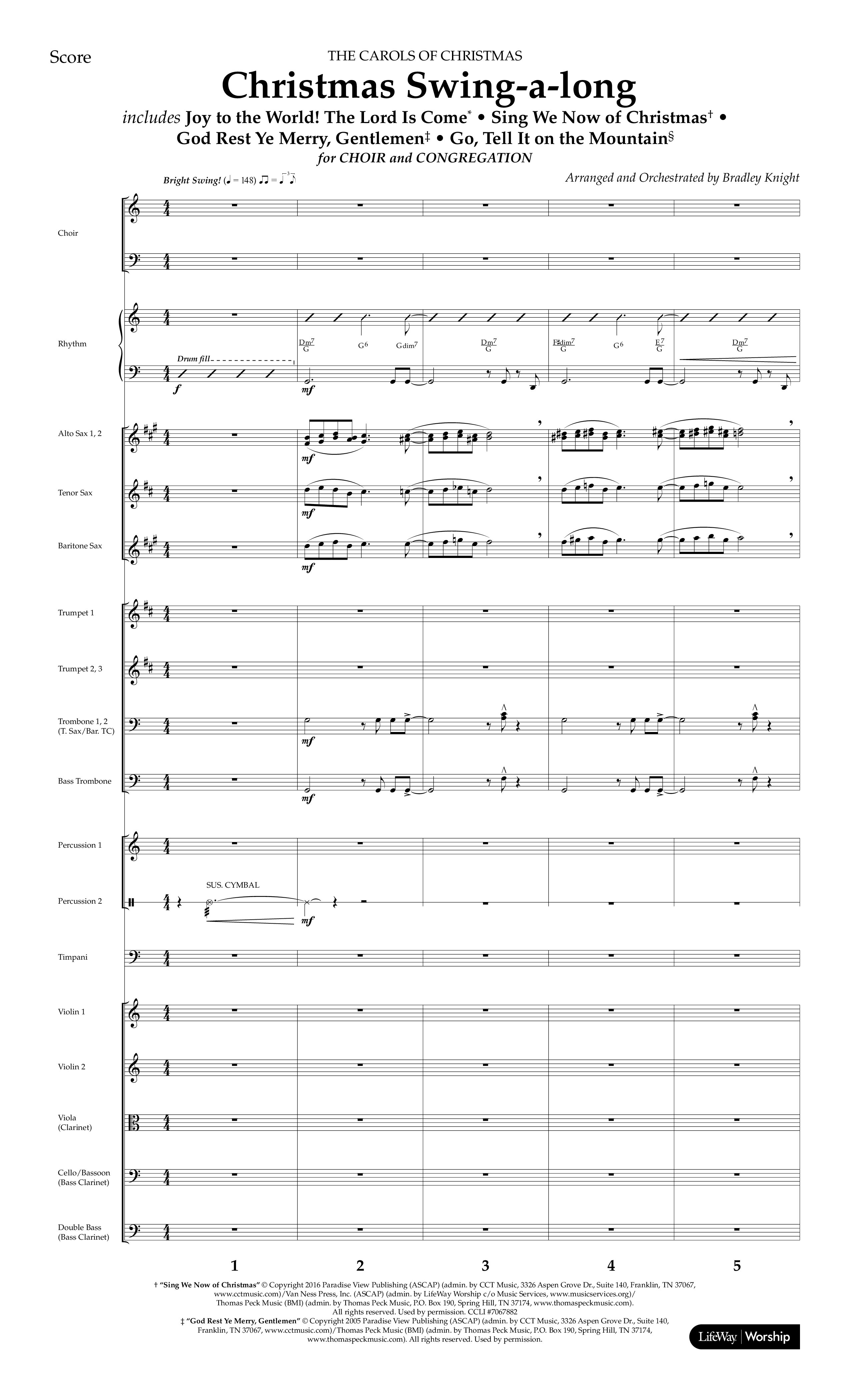 Christmas Swing-A-Long (Choral Anthem SATB) Conductor's Score (Lifeway Choral / Arr. Bradley Knight)