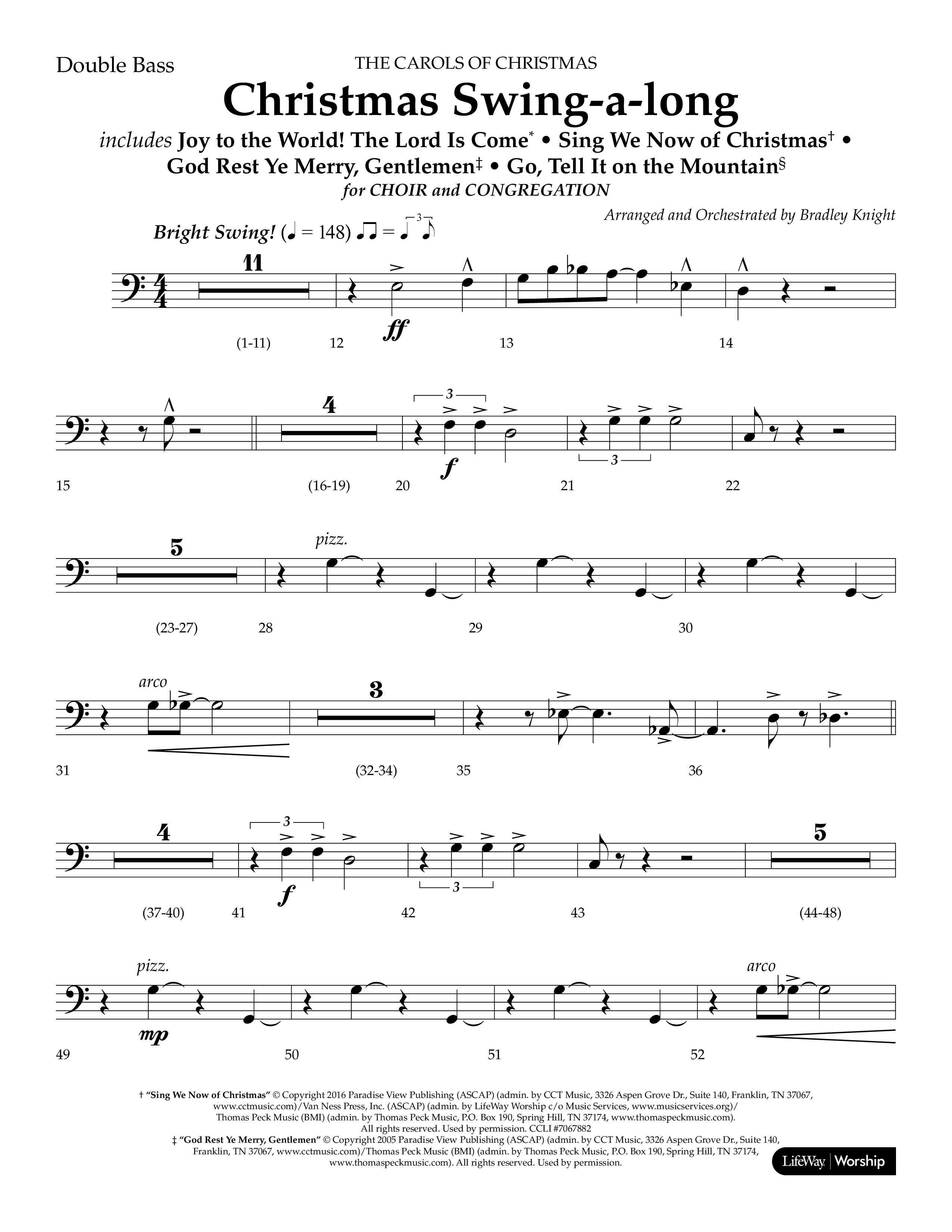 Christmas Swing-A-Long (Choral Anthem SATB) Double Bass (Lifeway Choral / Arr. Bradley Knight)