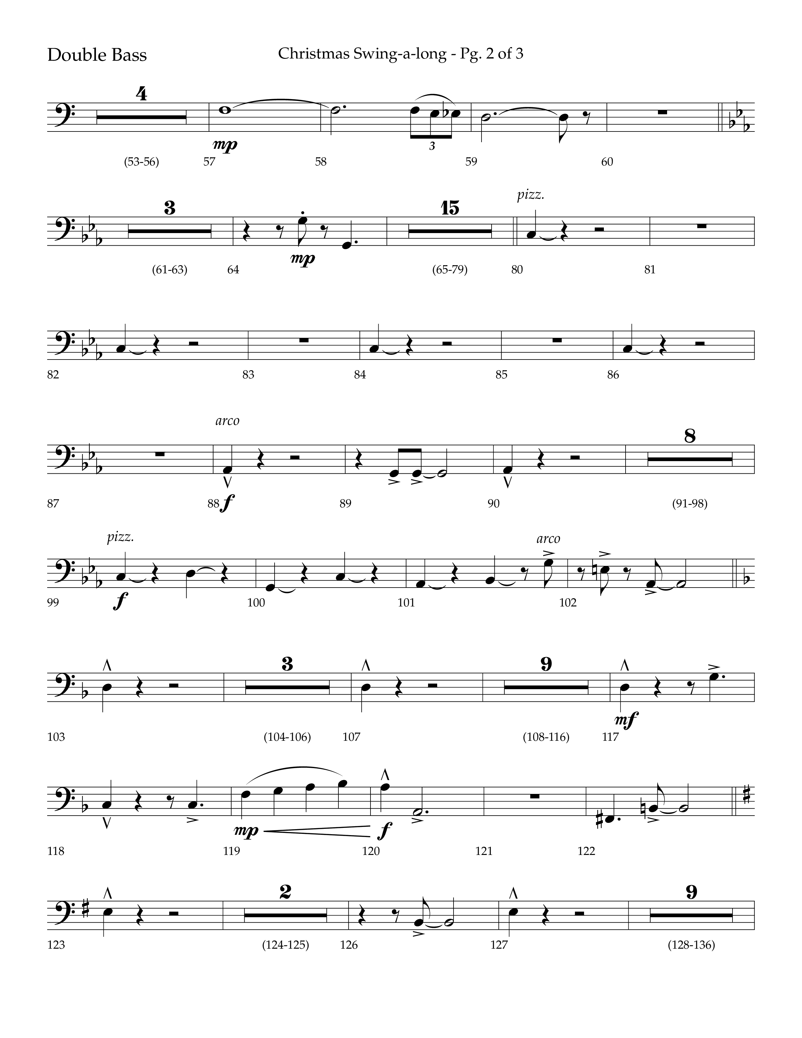 Christmas Swing-A-Long (Choral Anthem SATB) Double Bass (Lifeway Choral / Arr. Bradley Knight)