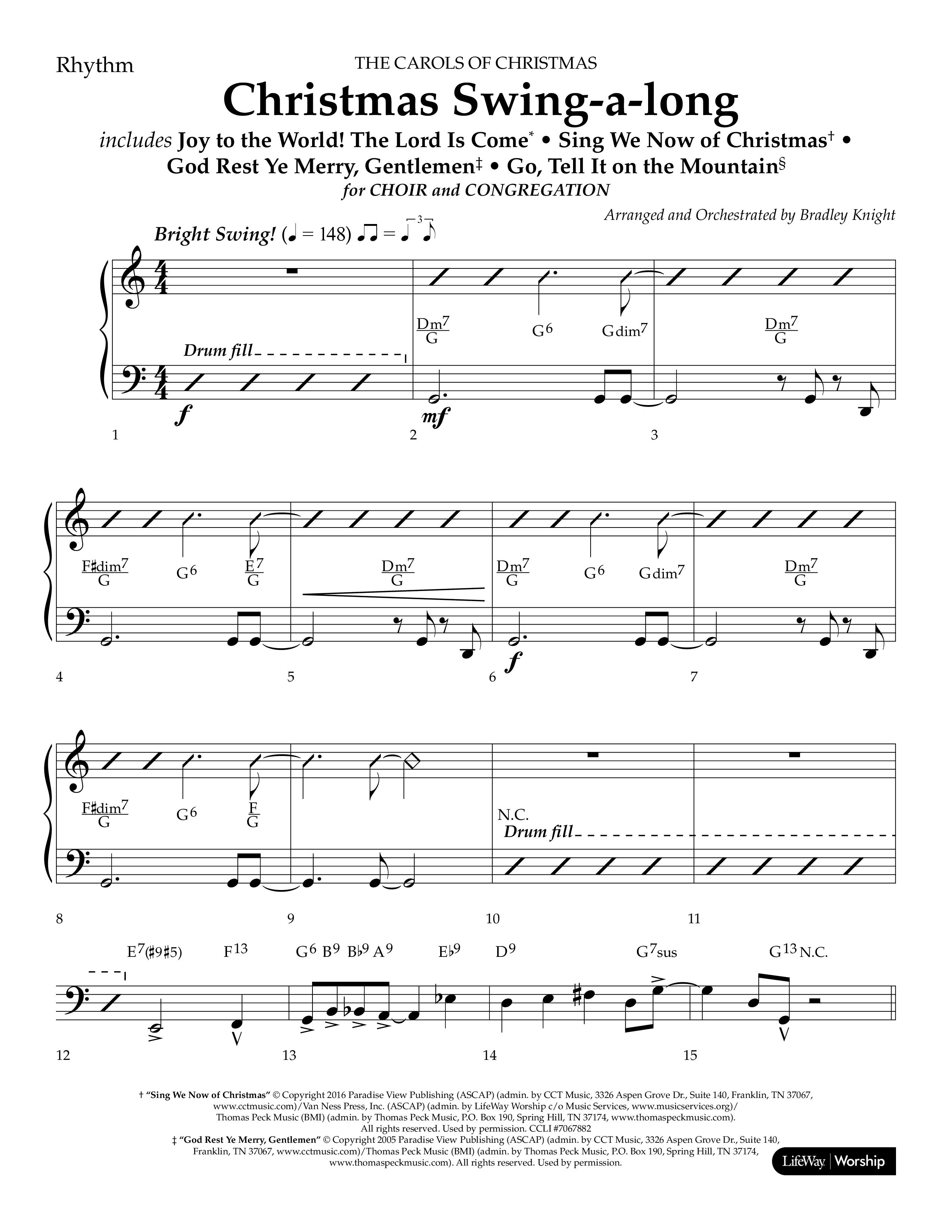 Christmas Swing-A-Long (Choral Anthem SATB) Lead Melody & Rhythm (Lifeway Choral / Arr. Bradley Knight)