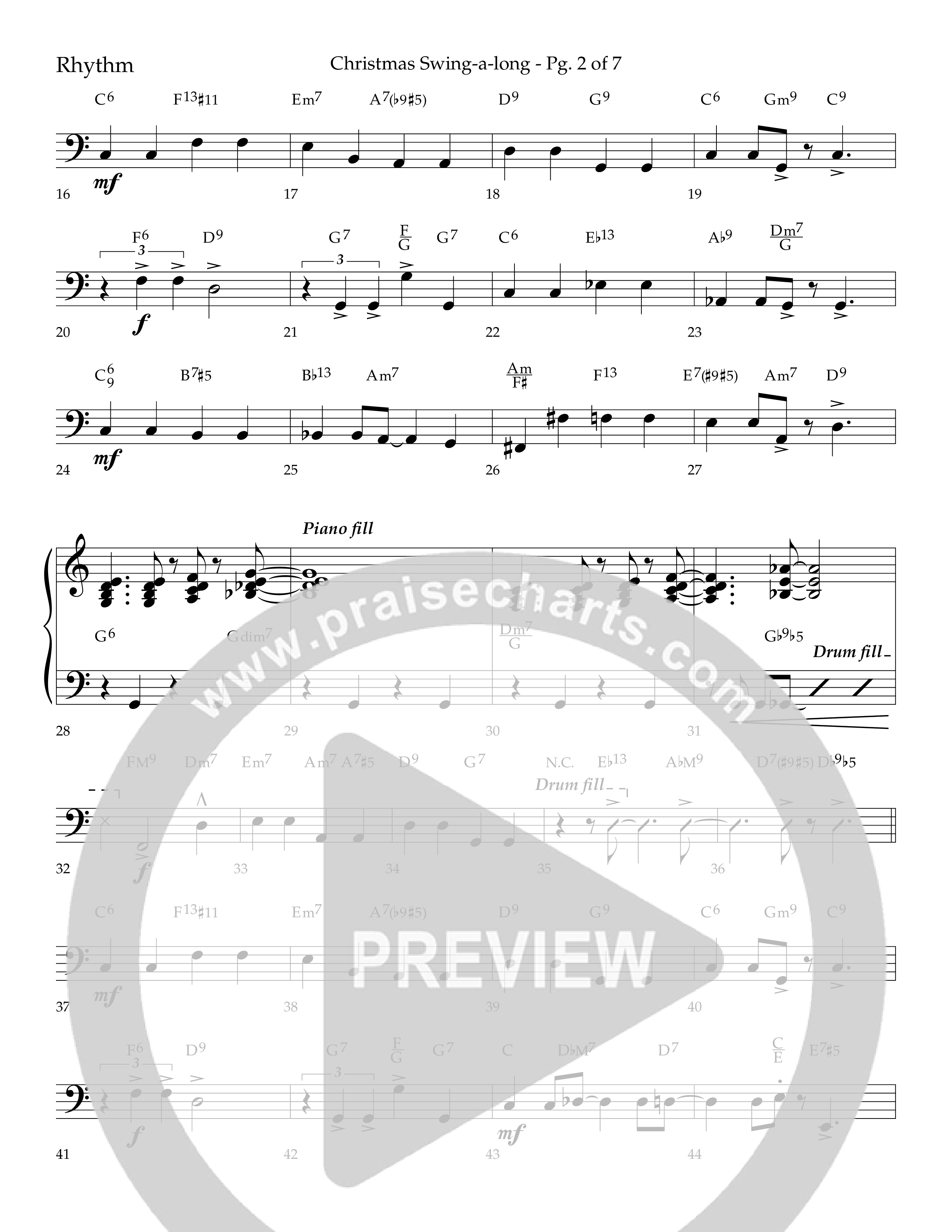 Christmas Swing-A-Long (Choral Anthem SATB) Lead Melody & Rhythm (Lifeway Choral / Arr. Bradley Knight)