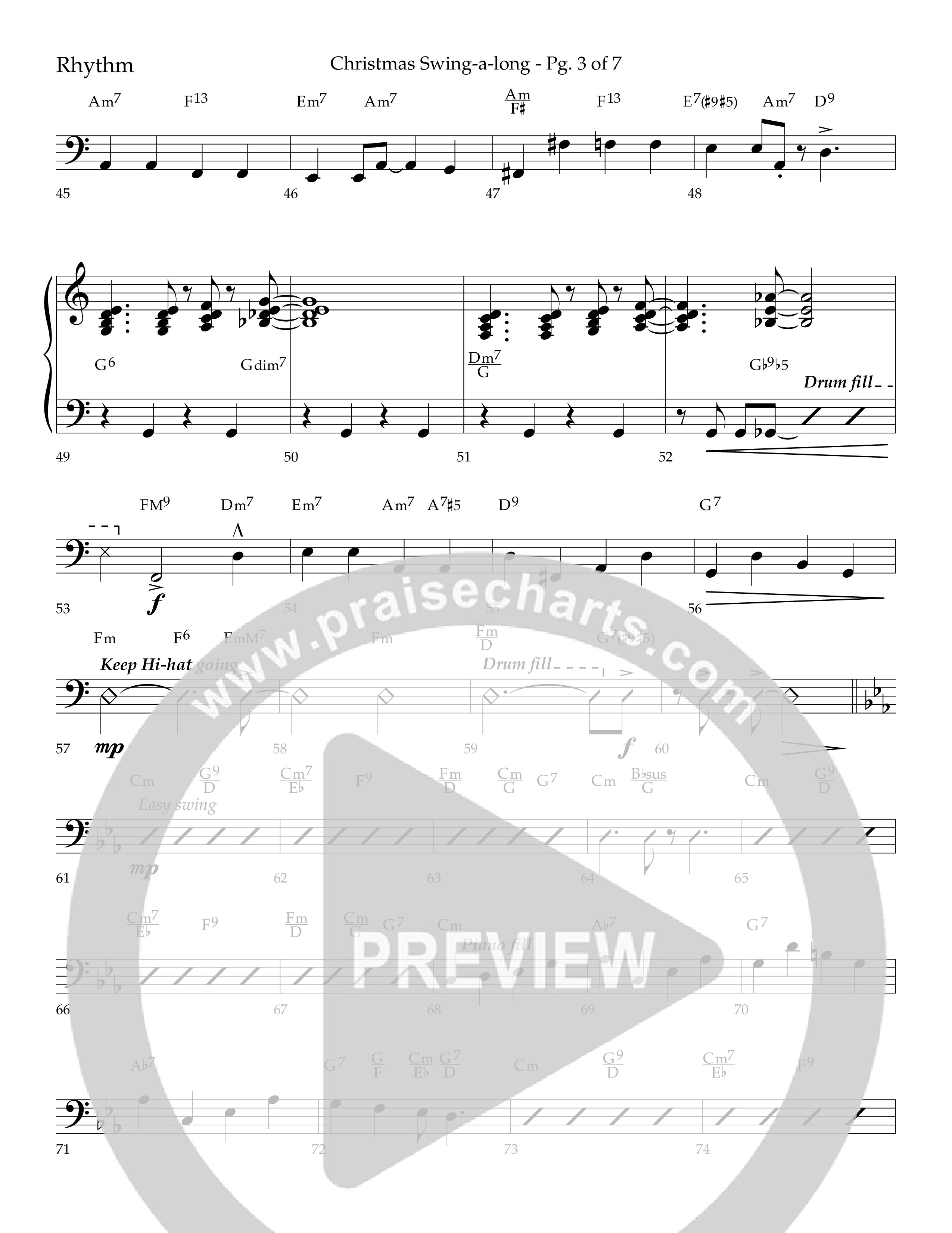 Christmas Swing-A-Long (Choral Anthem SATB) Lead Melody & Rhythm (Lifeway Choral / Arr. Bradley Knight)