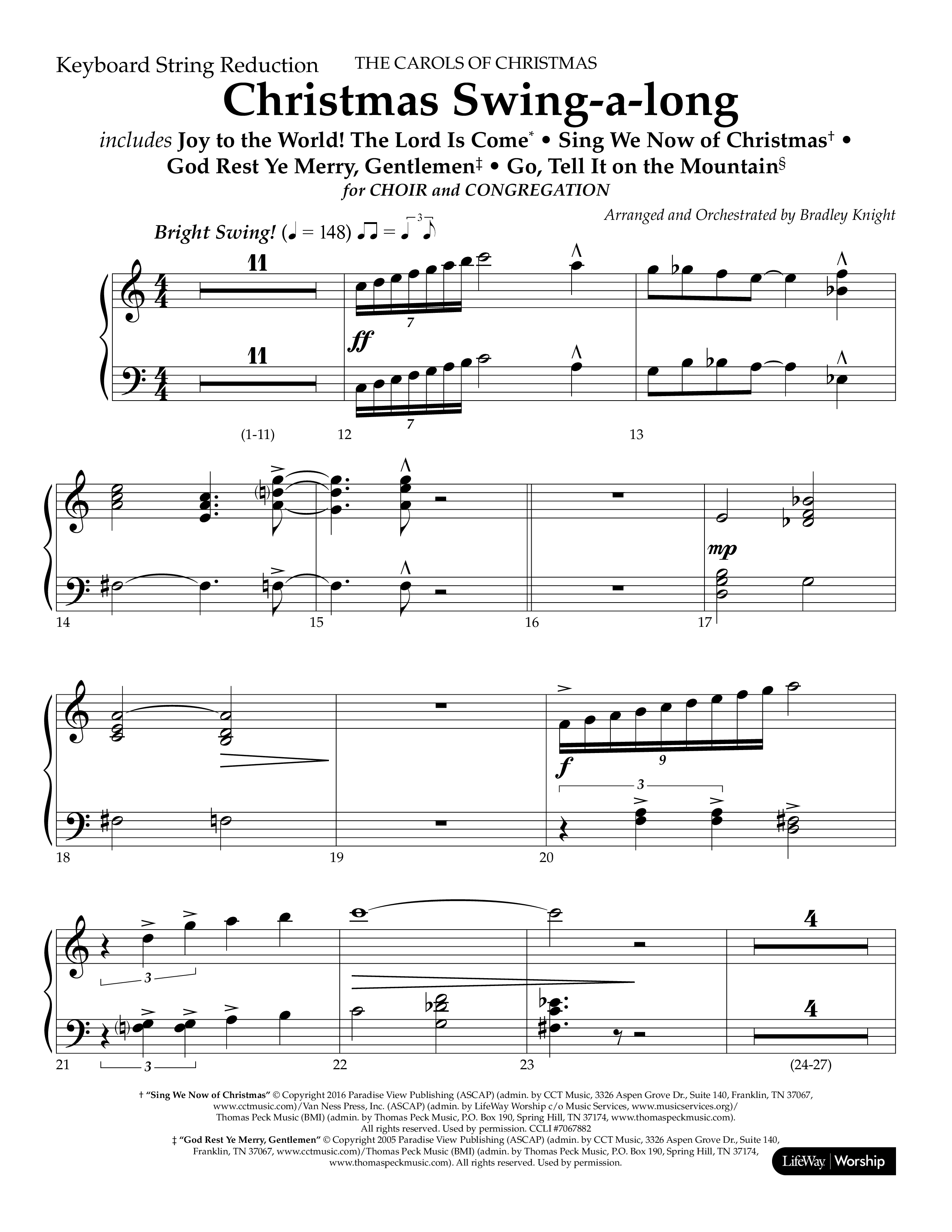 Christmas Swing-A-Long (Choral Anthem SATB) String Reduction (Lifeway Choral / Arr. Bradley Knight)