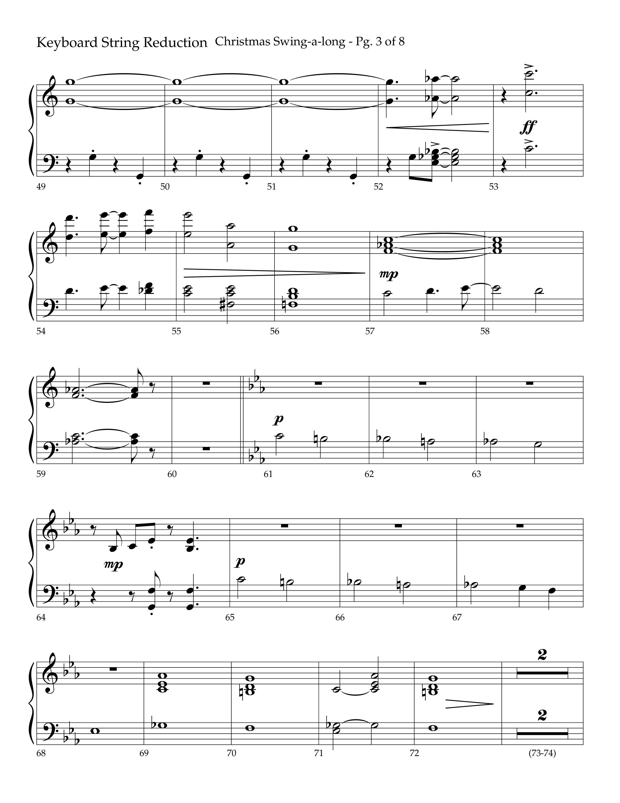 Christmas Swing-A-Long (Choral Anthem SATB) String Reduction (Lifeway Choral / Arr. Bradley Knight)
