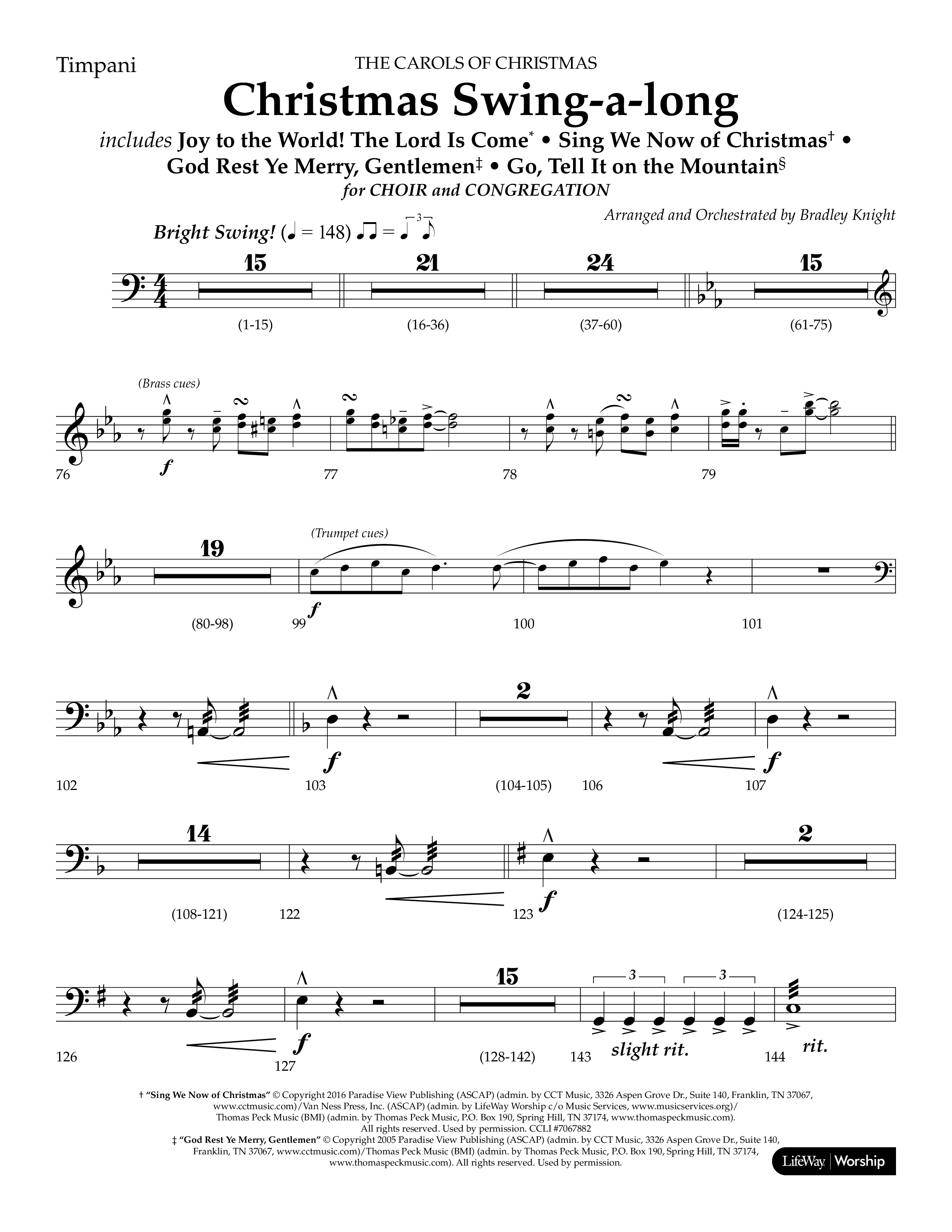 Christmas Swing-A-Long (Choral Anthem SATB) Timpani (Lifeway Choral / Arr. Bradley Knight)