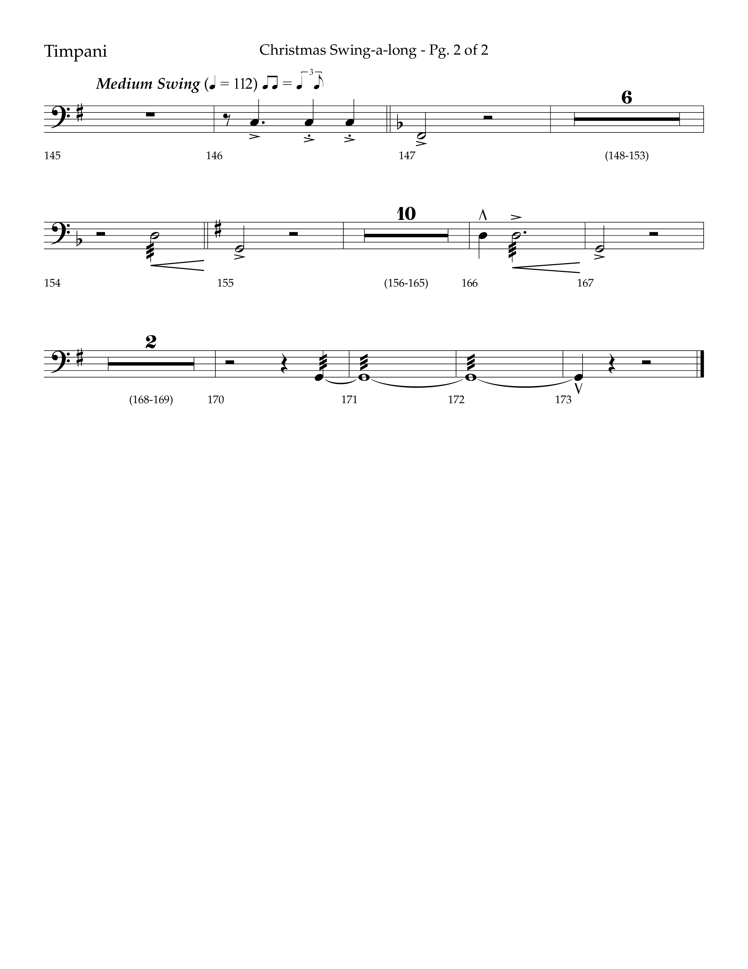 Christmas Swing-A-Long (Choral Anthem SATB) Timpani (Lifeway Choral / Arr. Bradley Knight)