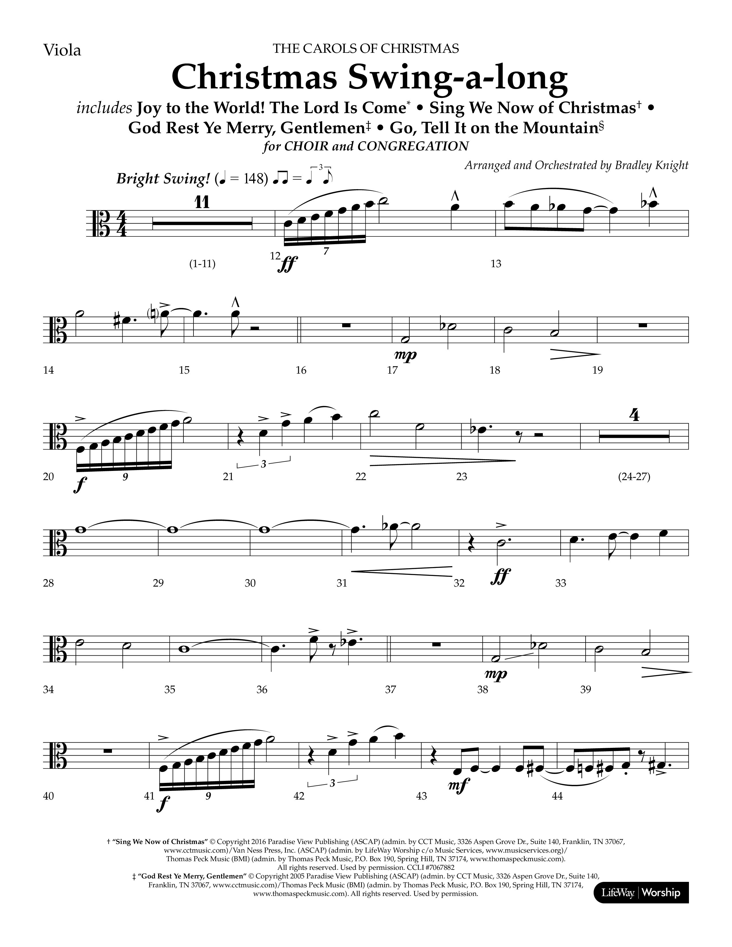 Christmas Swing-A-Long (Choral Anthem SATB) Viola (Lifeway Choral / Arr. Bradley Knight)