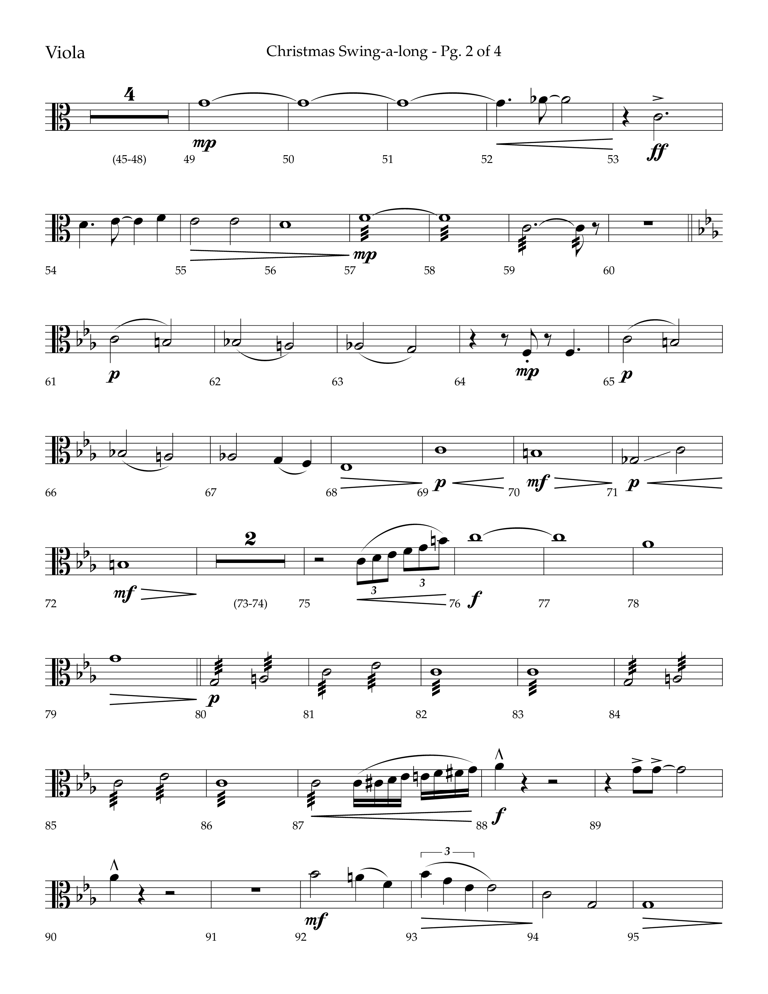 Christmas Swing-A-Long (Choral Anthem SATB) Viola (Lifeway Choral / Arr. Bradley Knight)