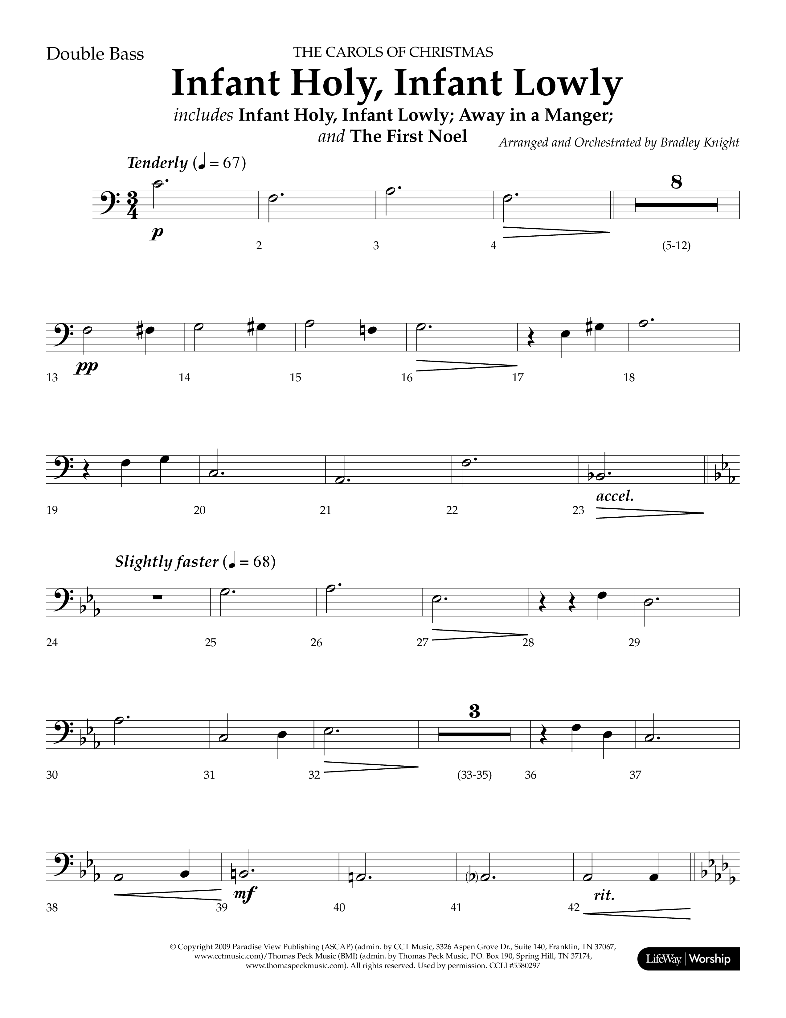 Infant Holy Infant Lowly (Choral Anthem SATB) Double Bass (Lifeway Choral / Arr. Bradley Knight)