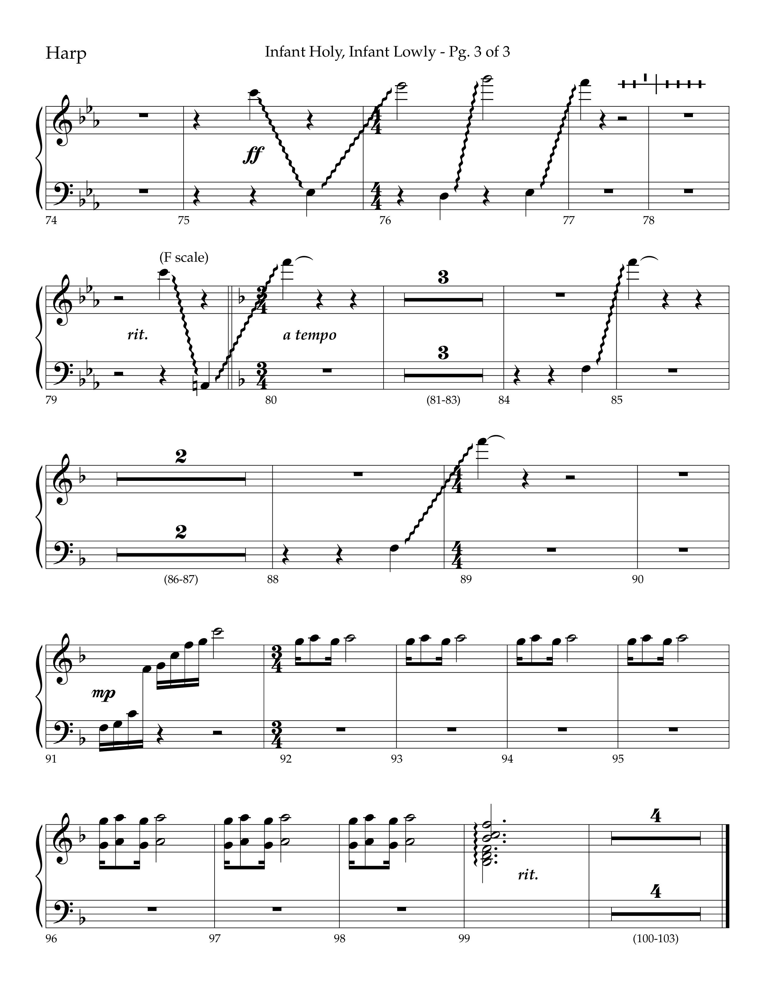 Infant Holy Infant Lowly (Choral Anthem SATB) Harp (Lifeway Choral / Arr. Bradley Knight)