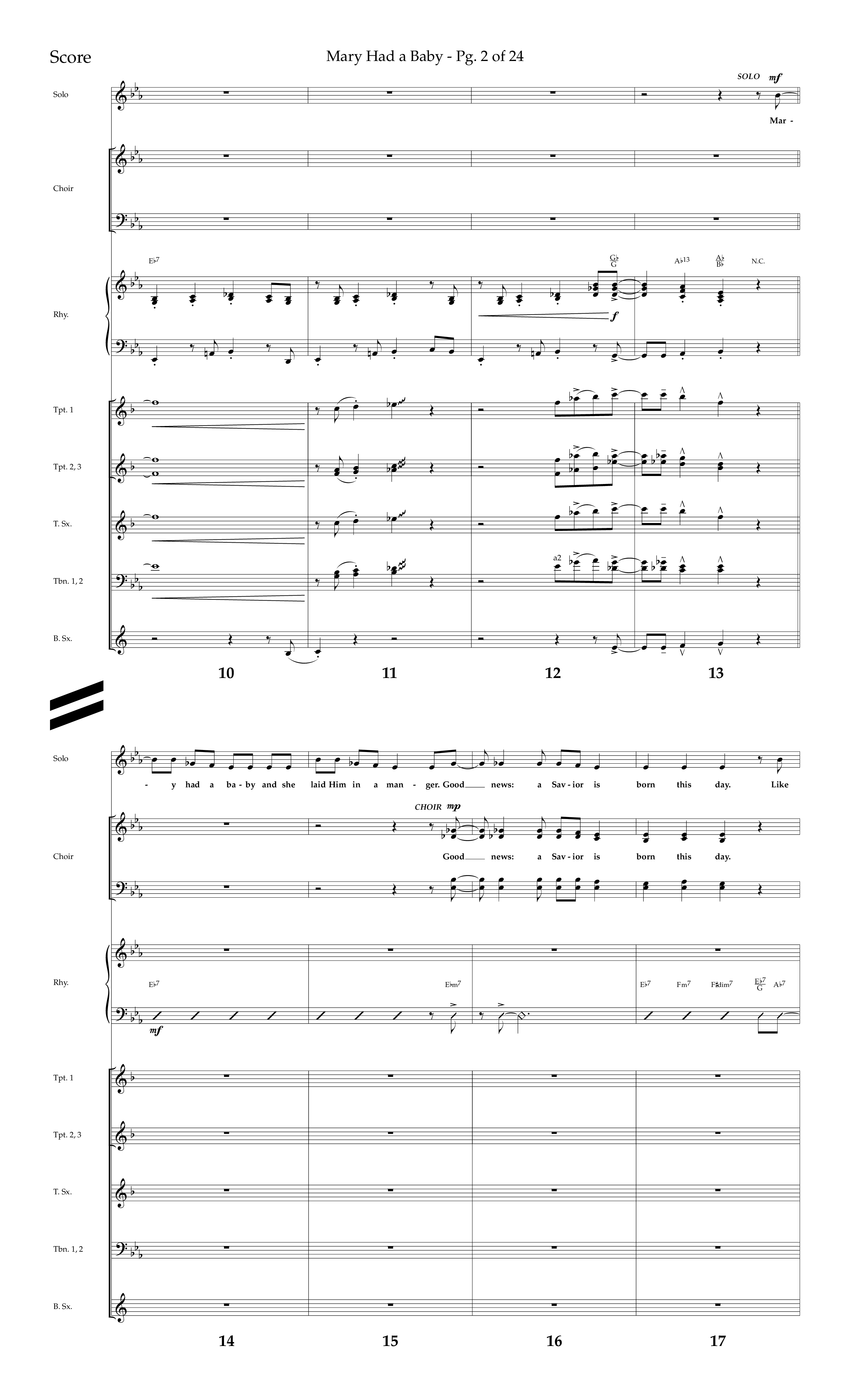 Mary Had a Baby (with Tell It) (Choral Anthem SATB) Conductor's Score (Lifeway Choral / Arr. Bradley Knight)