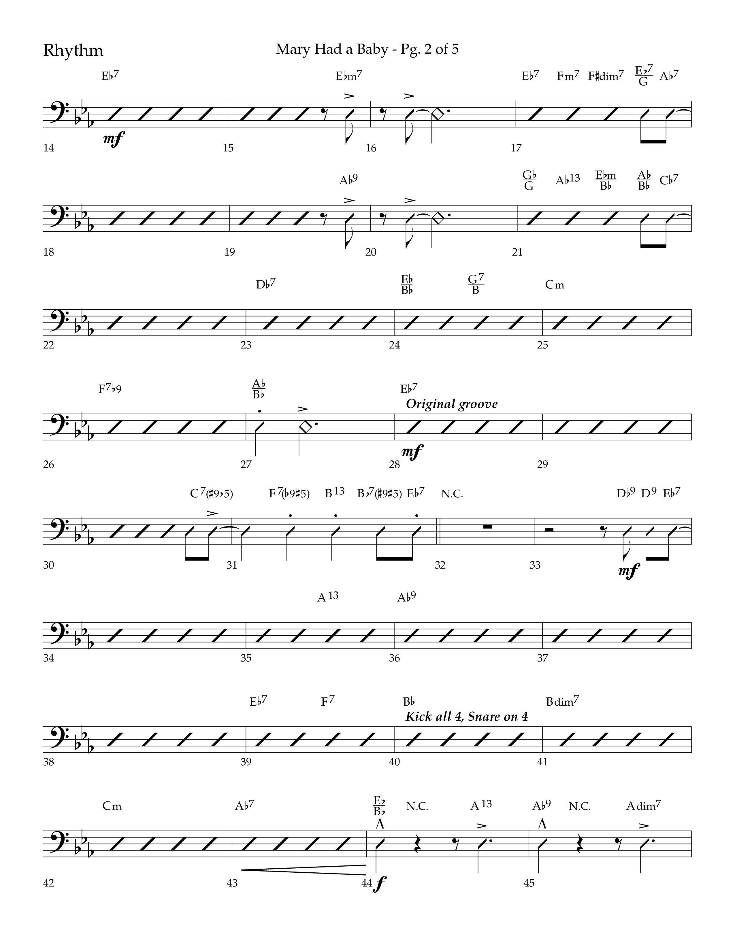 Mary Had a Baby (with Tell It) (Choral Anthem SATB) Rhythm Chart (Lifeway Choral / Arr. Bradley Knight)