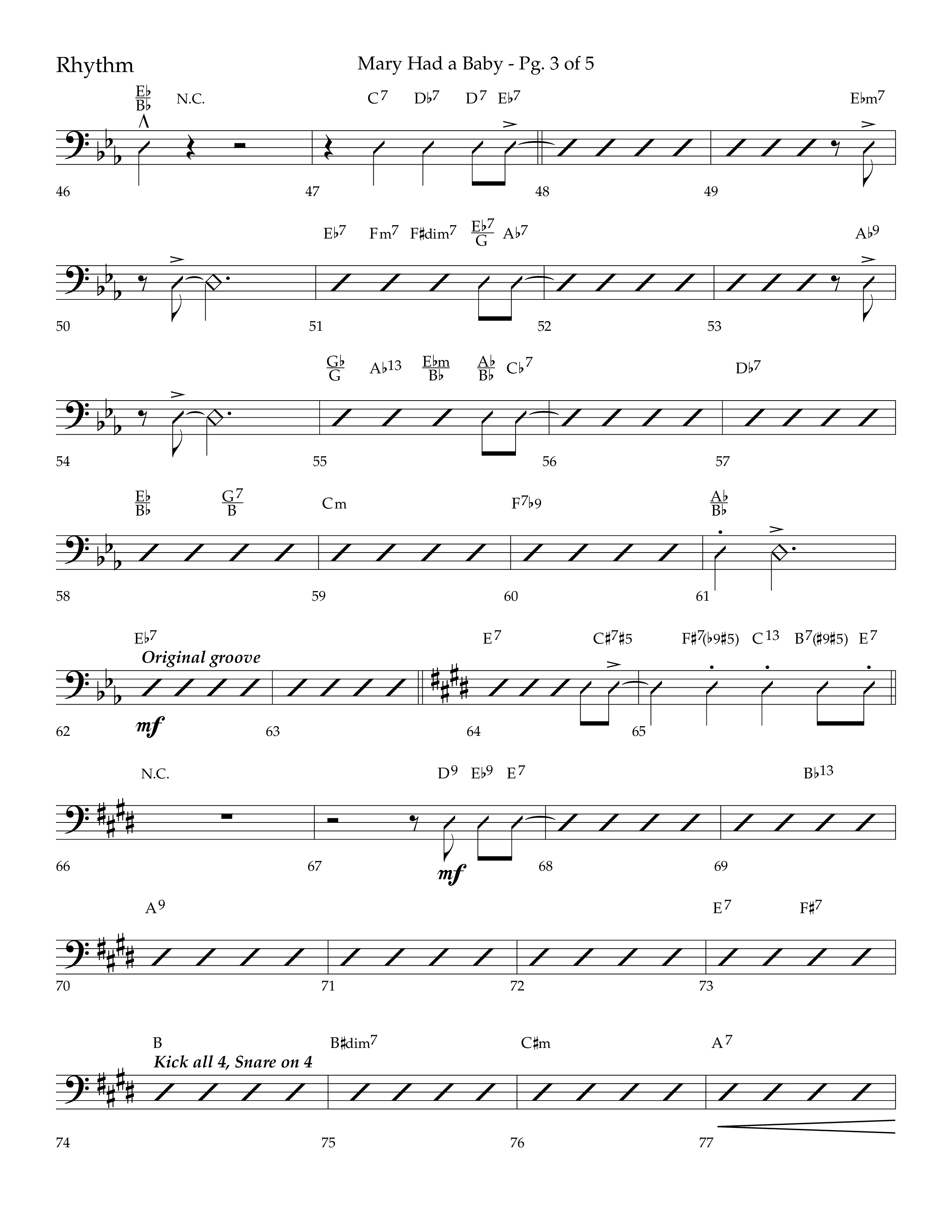 Mary Had a Baby (with Tell It) (Choral Anthem SATB) Rhythm Chart (Lifeway Choral / Arr. Bradley Knight)