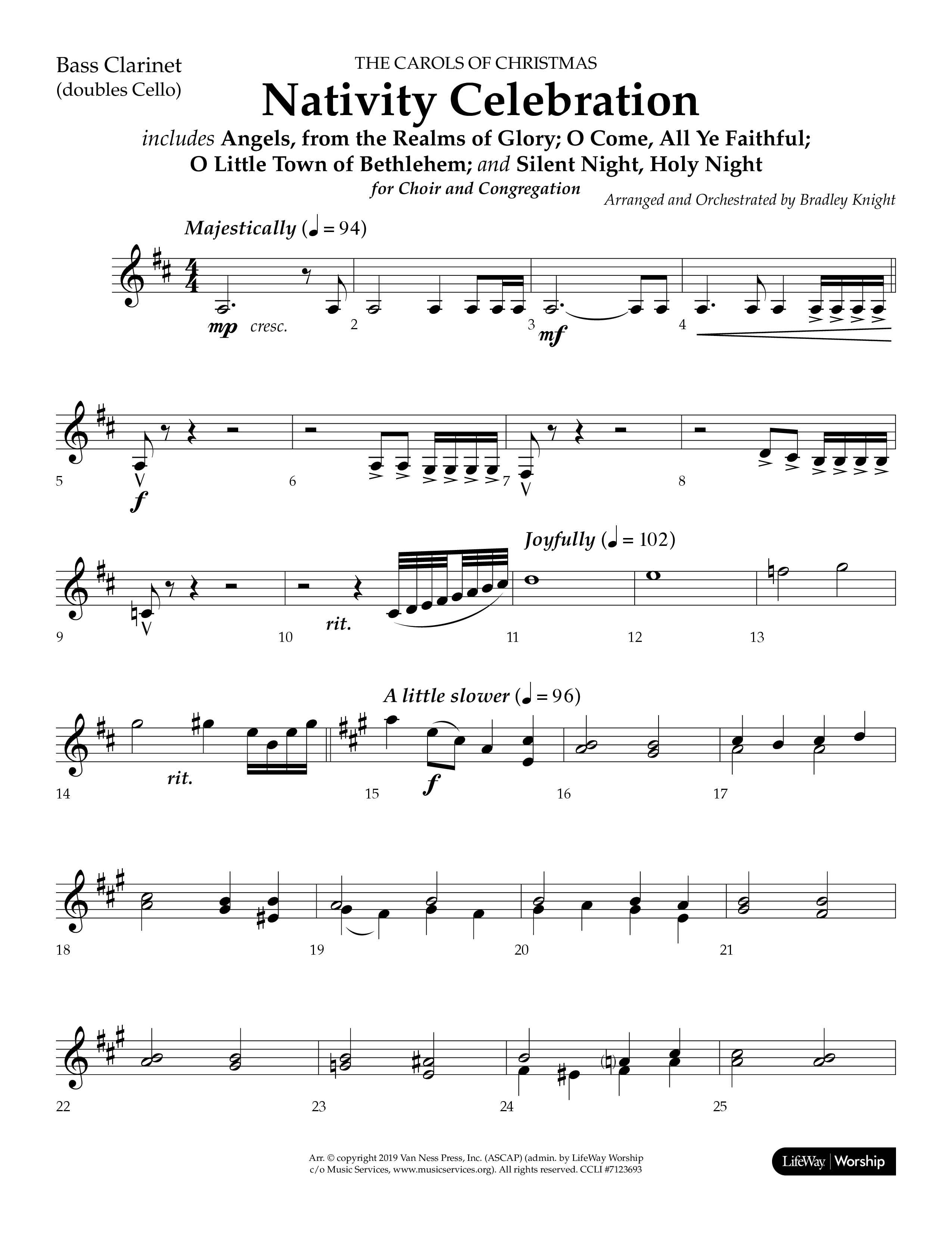 Nativity Celebration (Choral Anthem SATB) Bass Clarinet (Lifeway Choral / Arr. Bradley Knight)