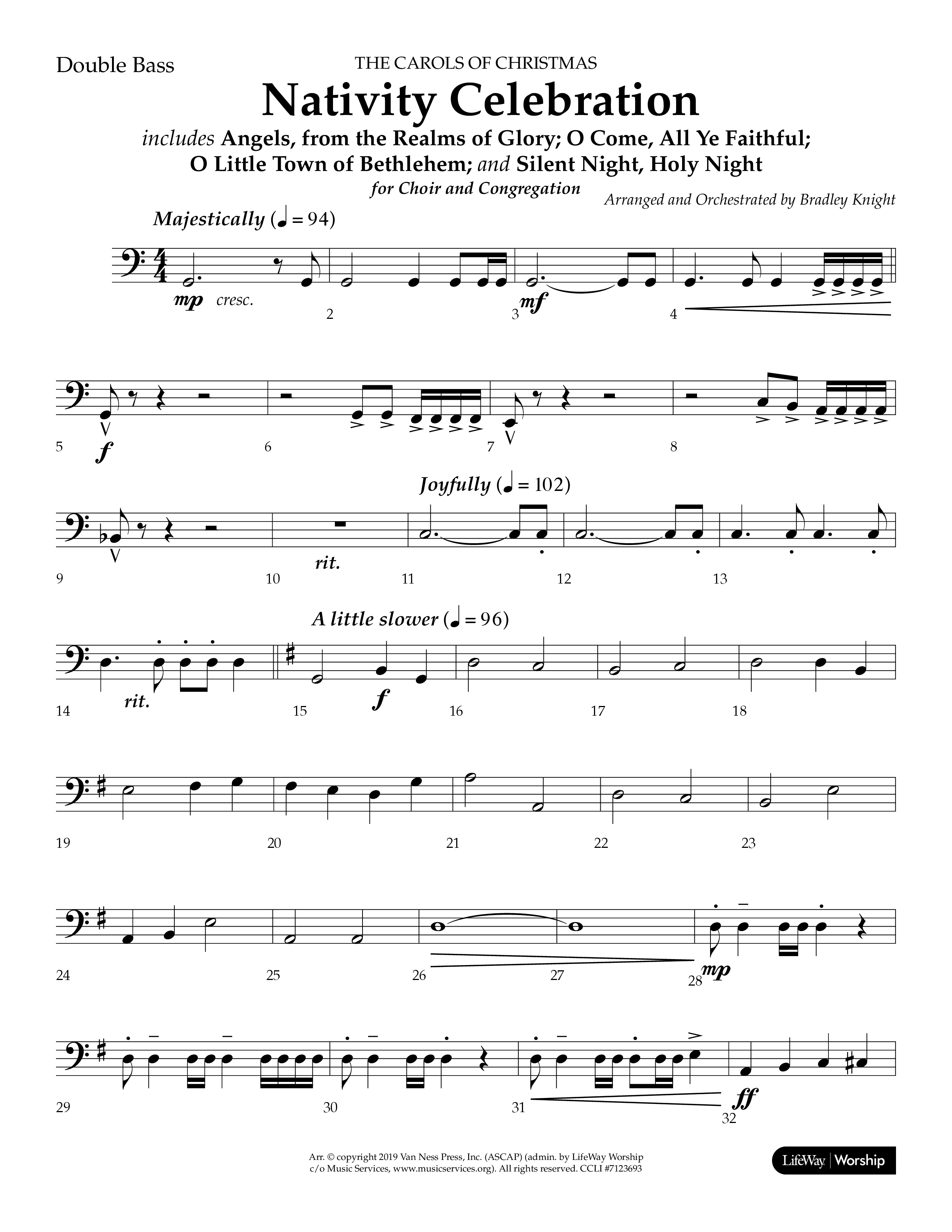 Nativity Celebration (Choral Anthem SATB) Double Bass (Lifeway Choral / Arr. Bradley Knight)