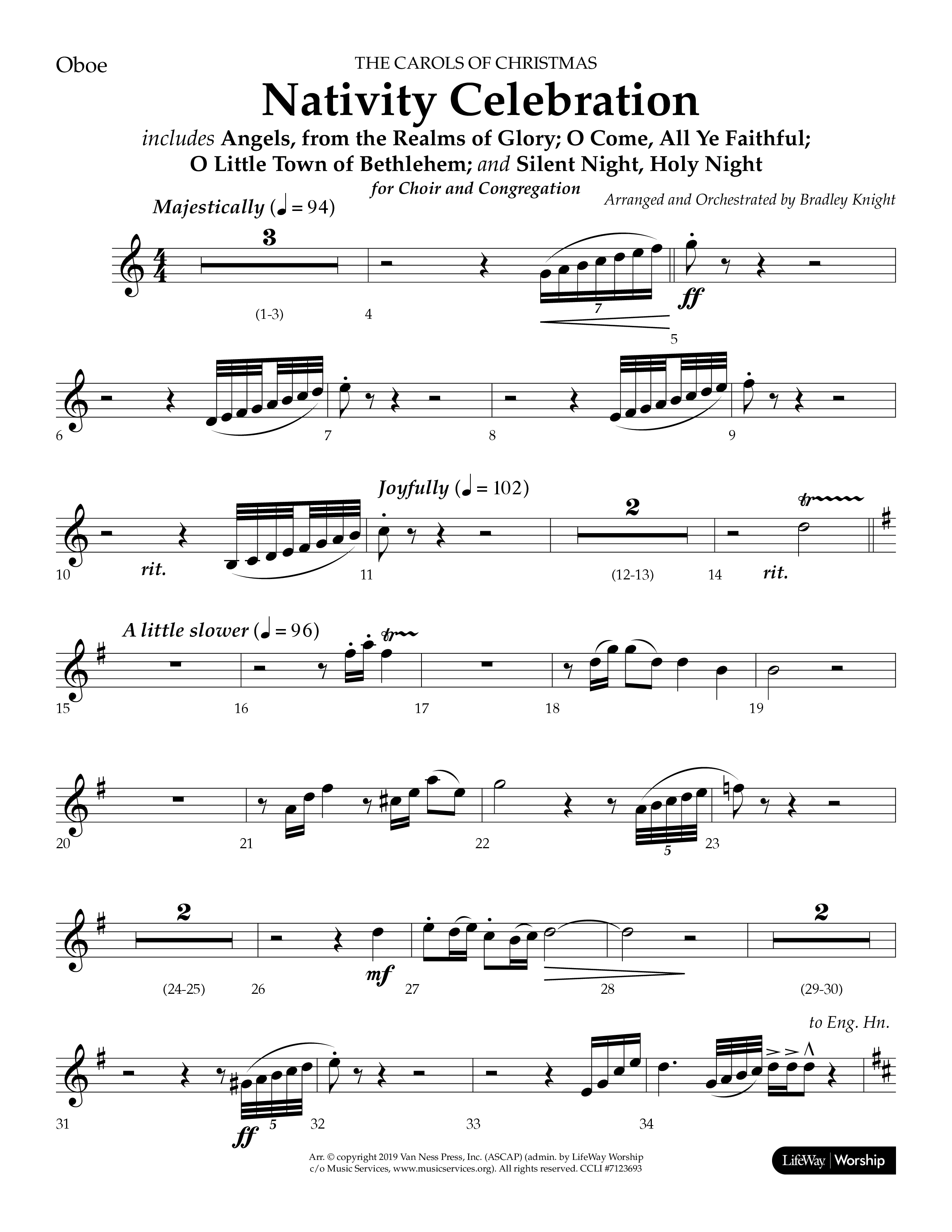 Nativity Celebration (Choral Anthem SATB) Oboe (Lifeway Choral / Arr. Bradley Knight)