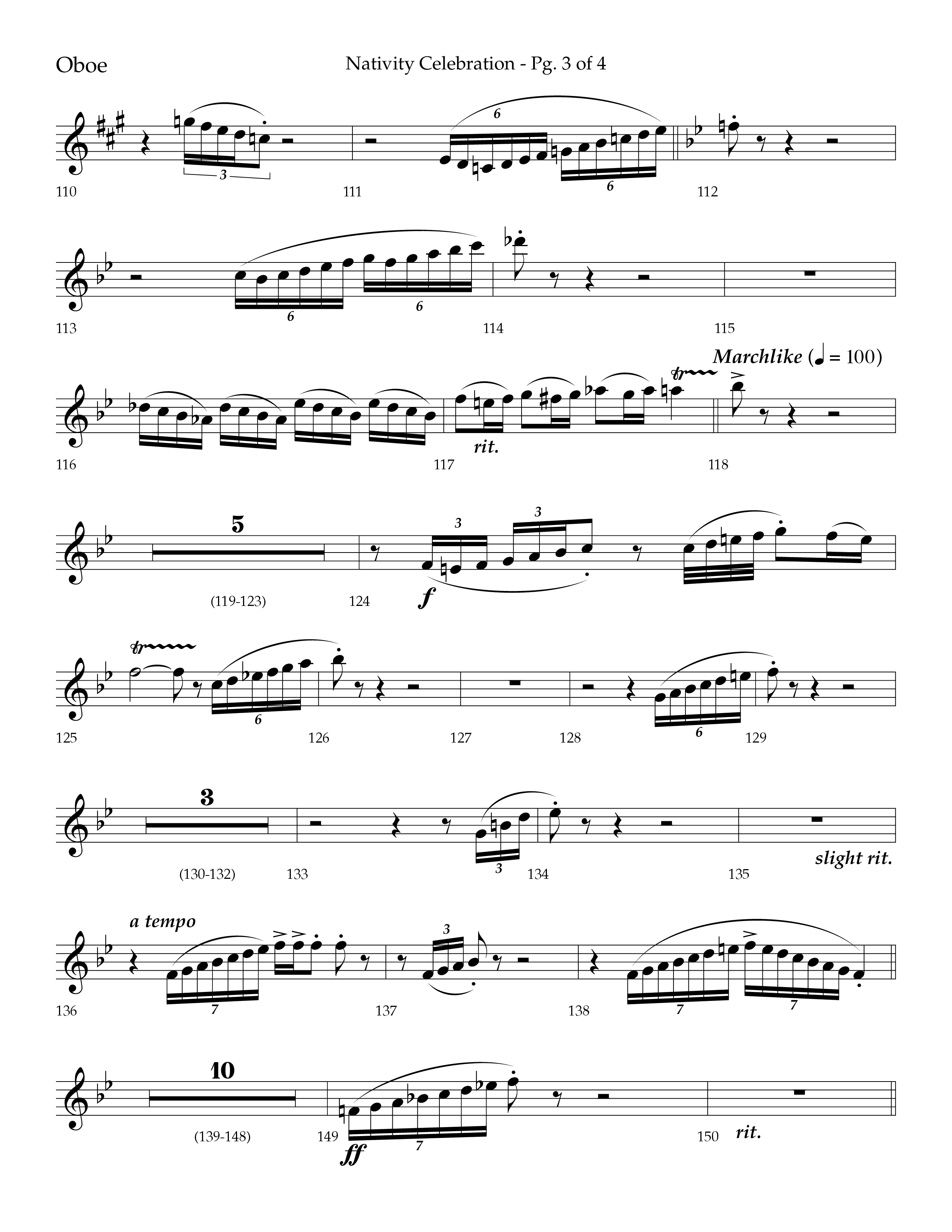 Nativity Celebration (Choral Anthem SATB) Oboe (Lifeway Choral / Arr. Bradley Knight)