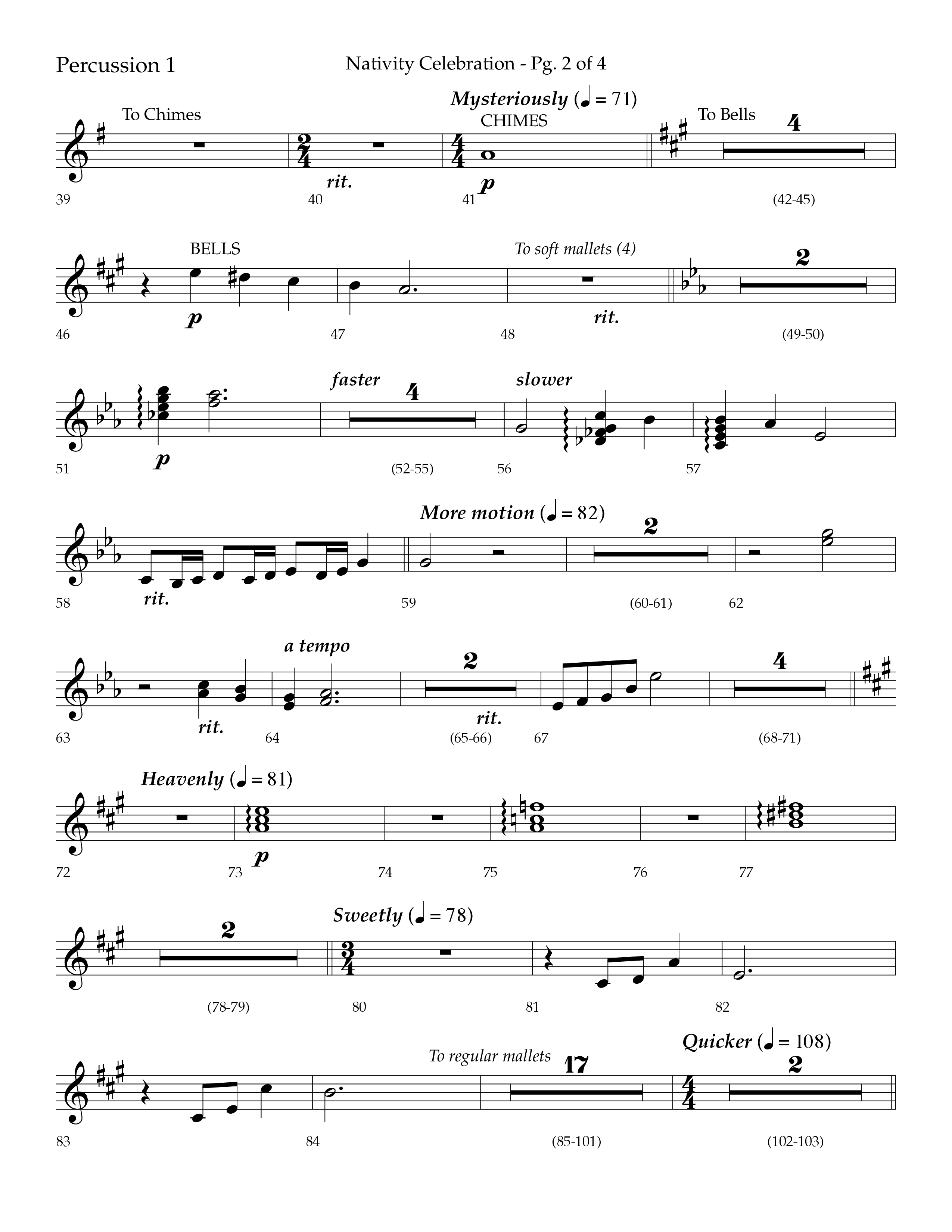 Nativity Celebration (Choral Anthem SATB) Percussion 1/2 (Lifeway Choral / Arr. Bradley Knight)