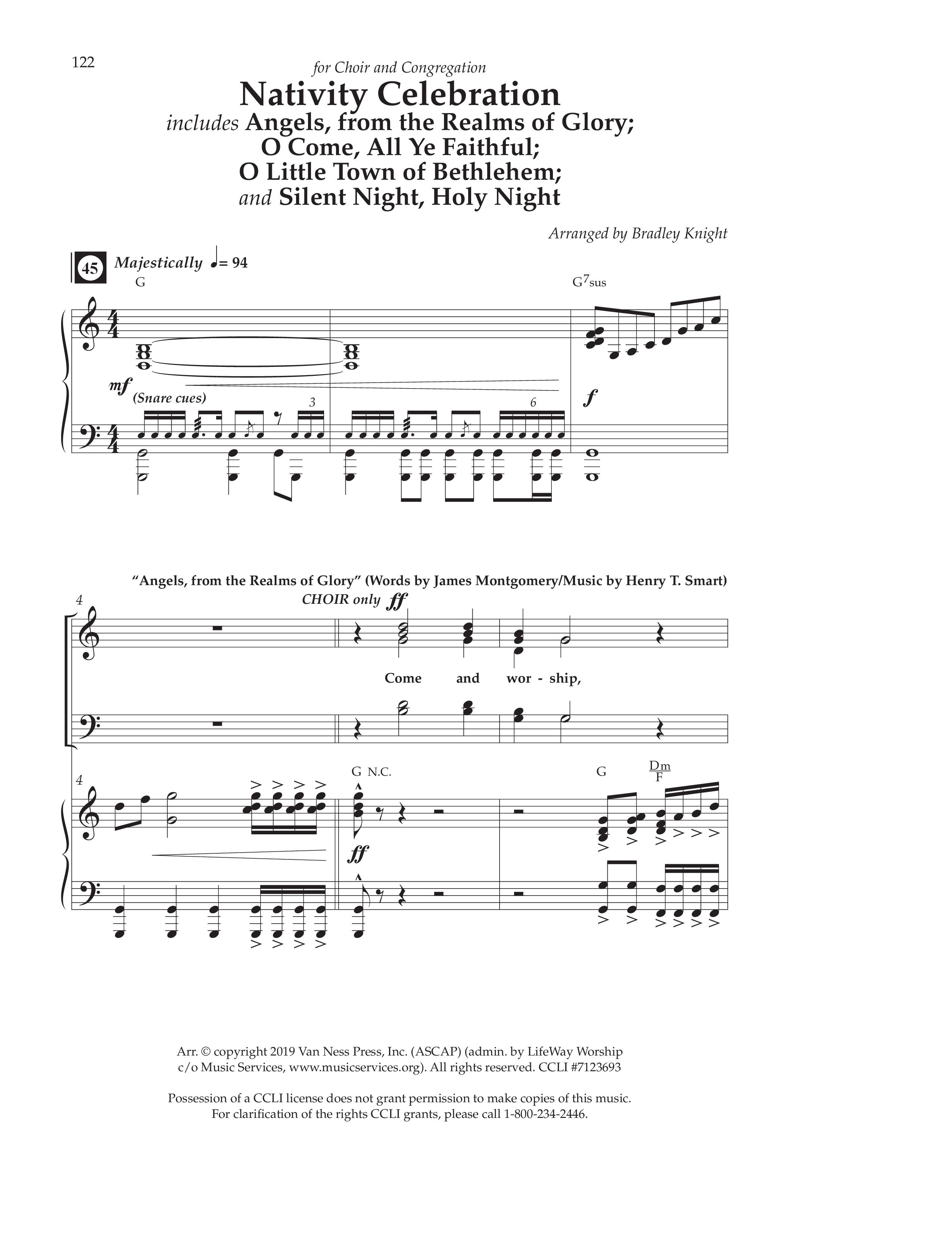 Nativity Celebration (Choral Anthem SATB) Anthem (SATB/Piano) (Lifeway Choral / Arr. Bradley Knight)