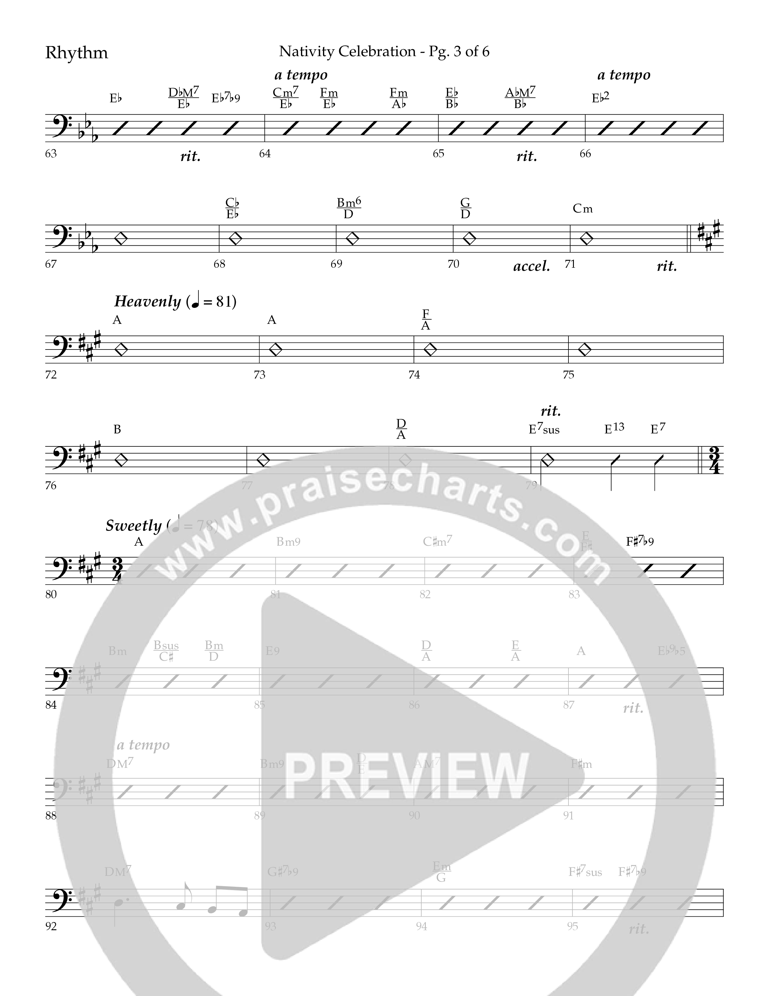 Nativity Celebration (Choral Anthem SATB) Lead Melody & Rhythm (Lifeway Choral / Arr. Bradley Knight)