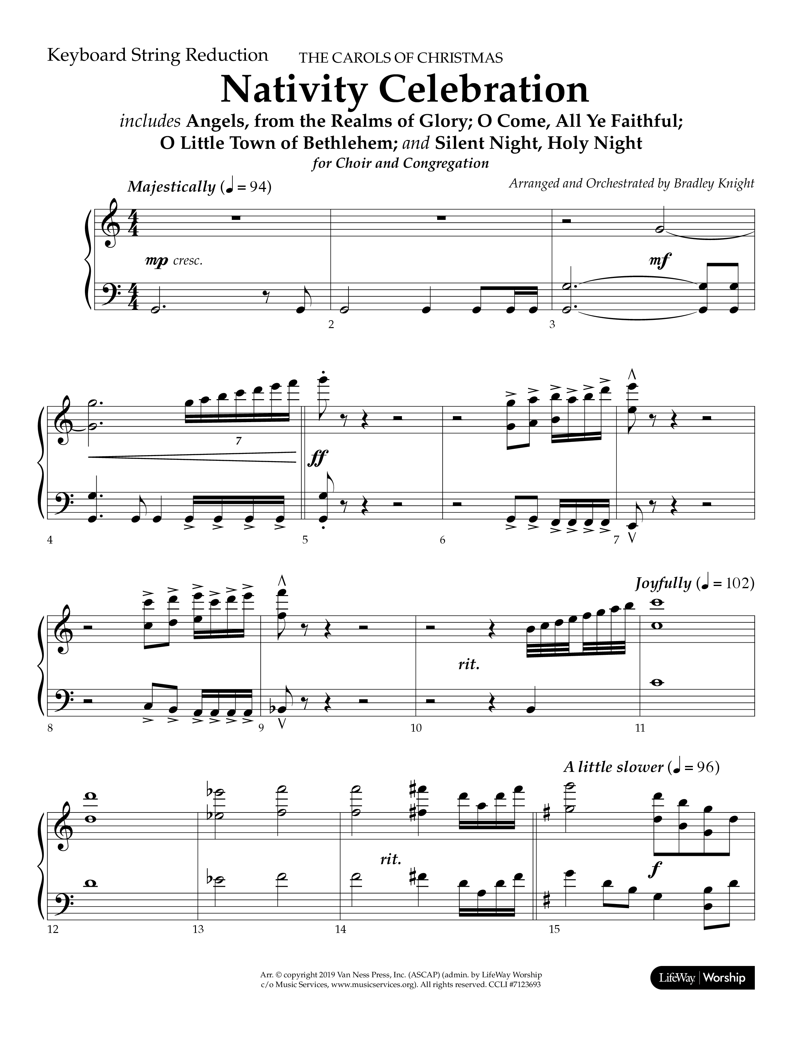 Nativity Celebration (Choral Anthem SATB) String Reduction (Lifeway Choral / Arr. Bradley Knight)