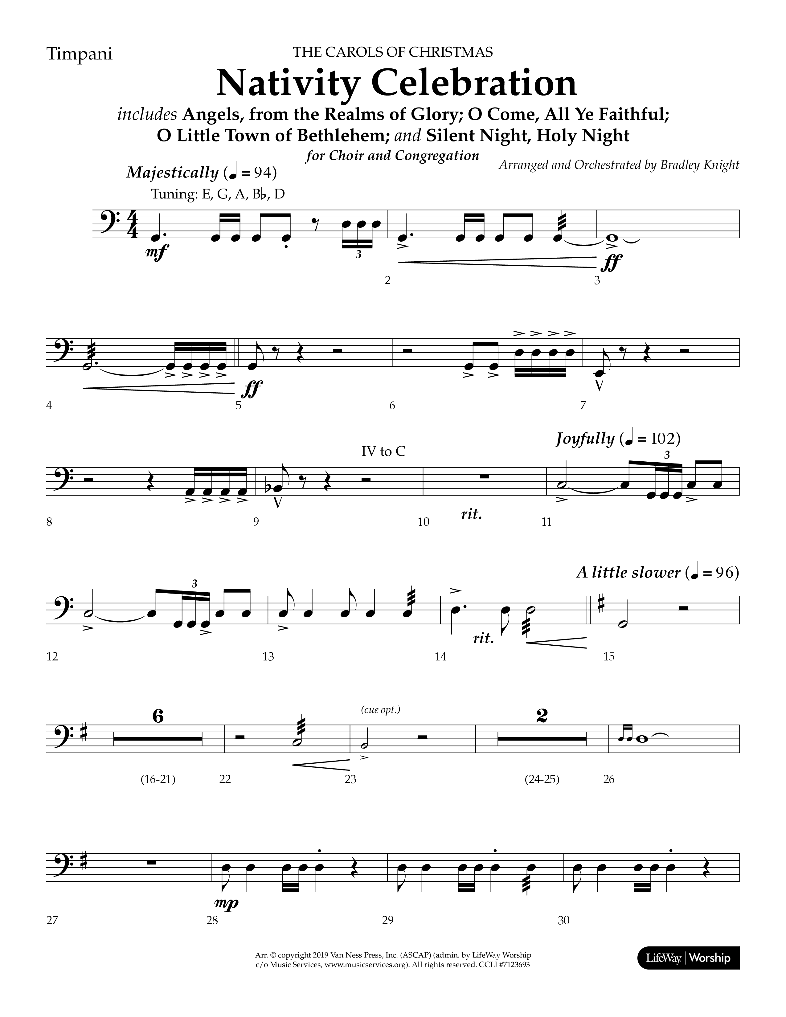 Nativity Celebration (Choral Anthem SATB) Timpani (Lifeway Choral / Arr. Bradley Knight)