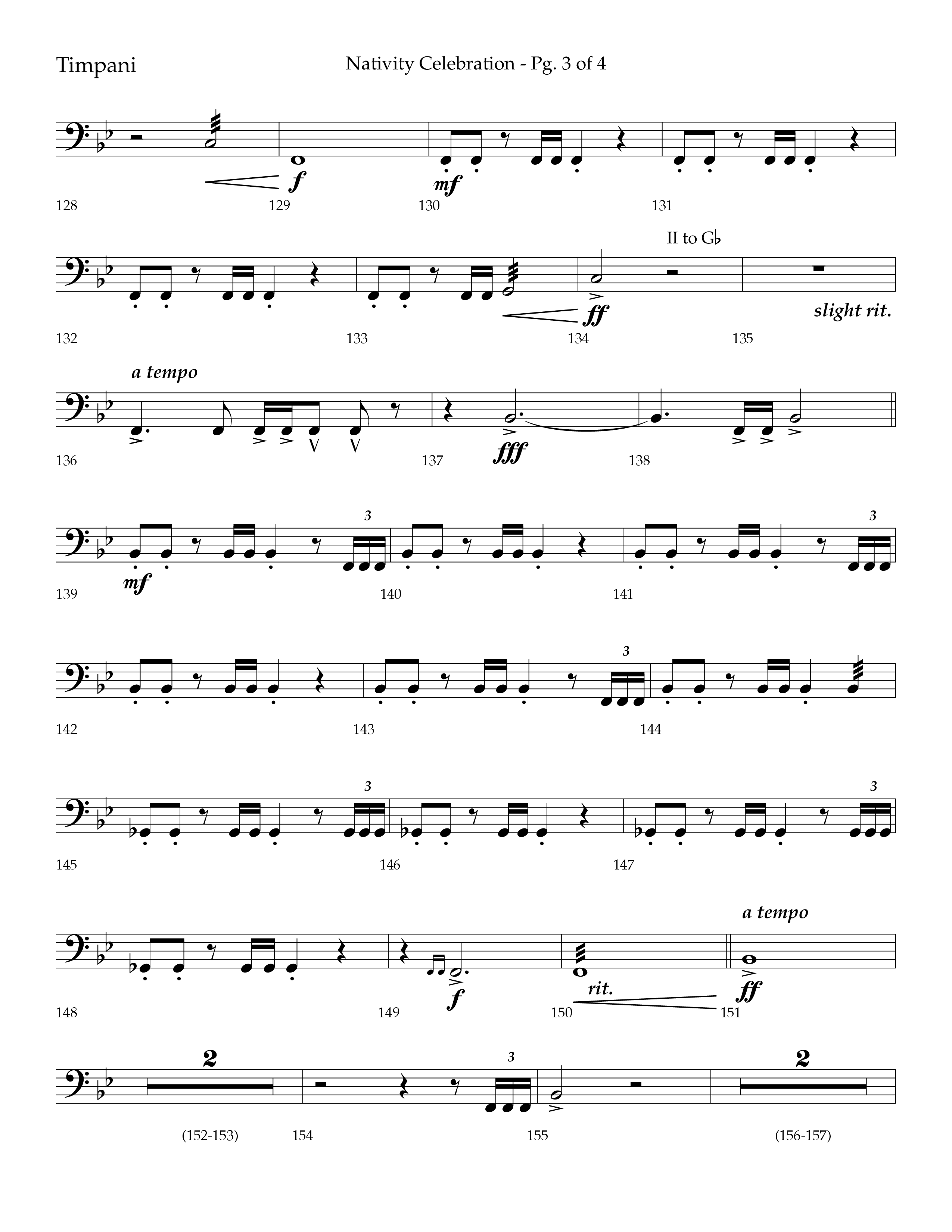 Nativity Celebration (Choral Anthem SATB) Timpani (Lifeway Choral / Arr. Bradley Knight)