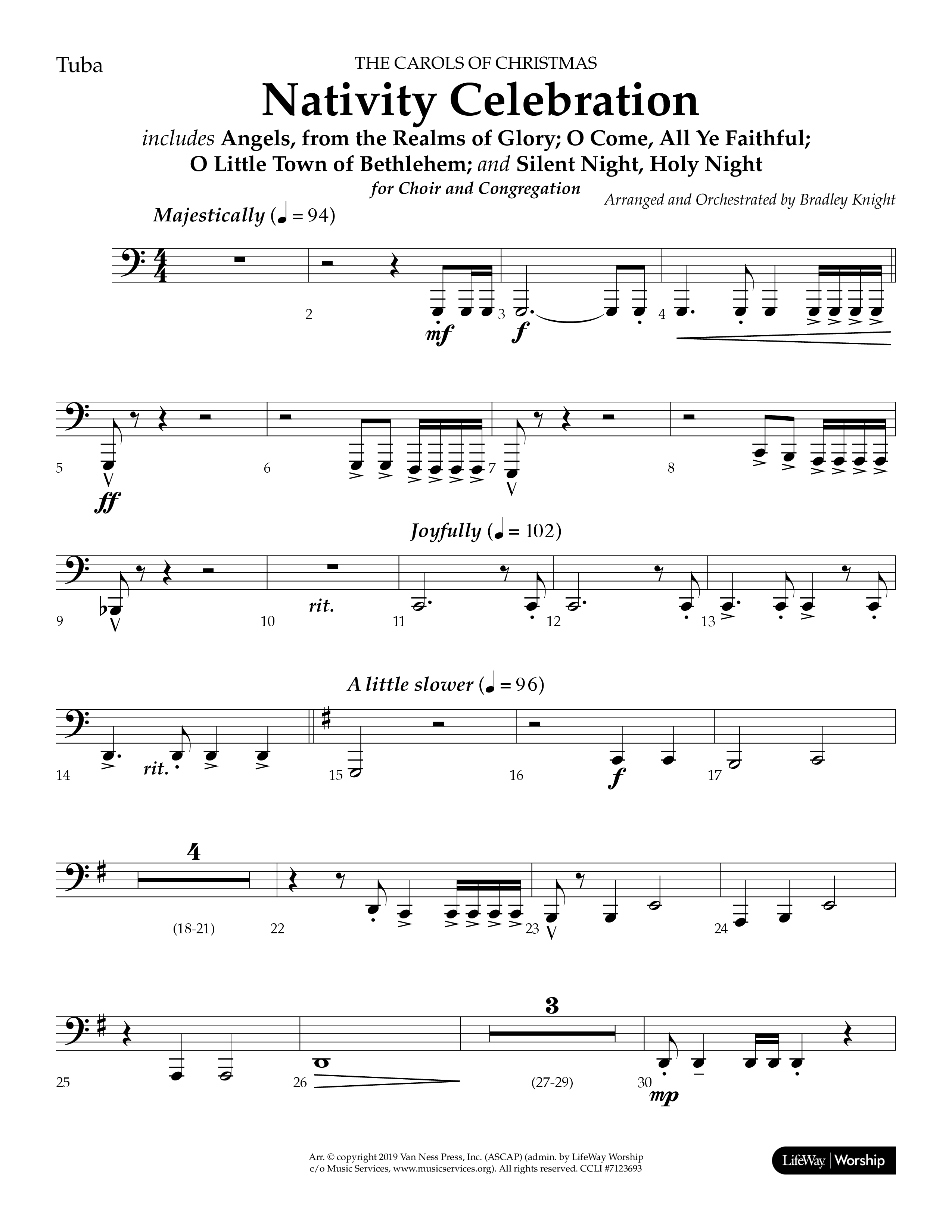 Nativity Celebration (Choral Anthem SATB) Tuba (Lifeway Choral / Arr. Bradley Knight)