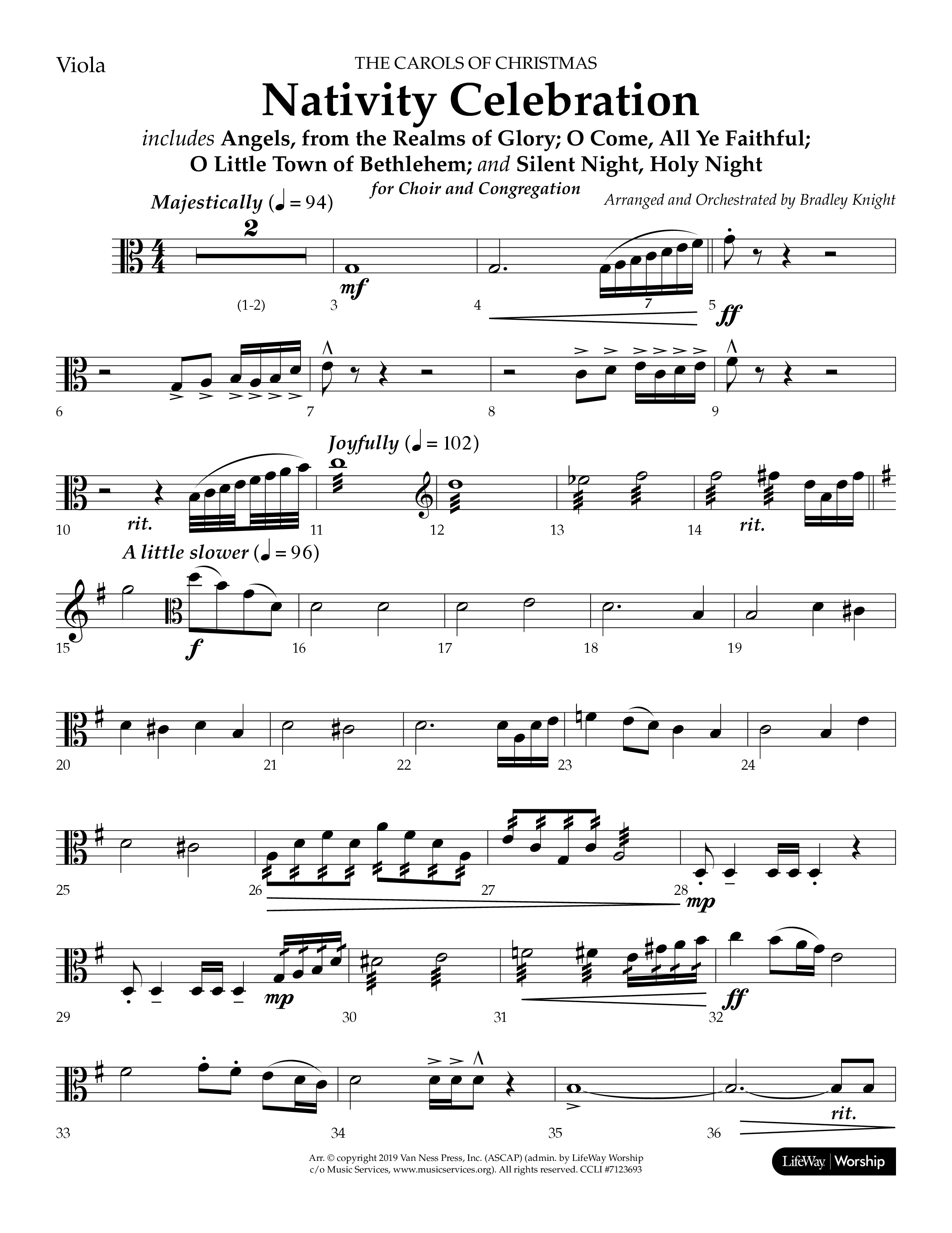 Nativity Celebration (Choral Anthem SATB) Viola (Lifeway Choral / Arr. Bradley Knight)